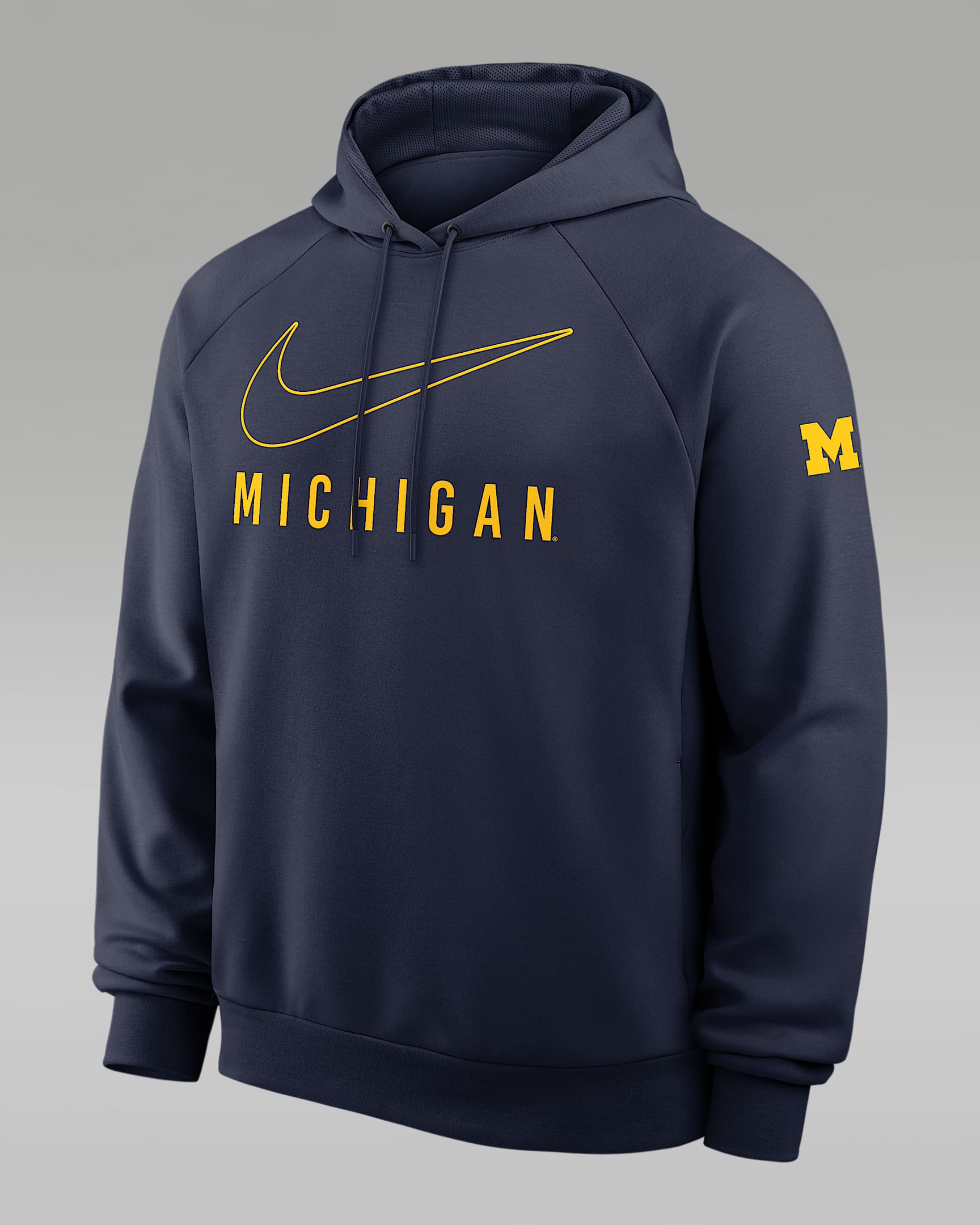 Michigan Premium Performance Men's Nike Dri-FIT College Pullover Hoodie - Navy