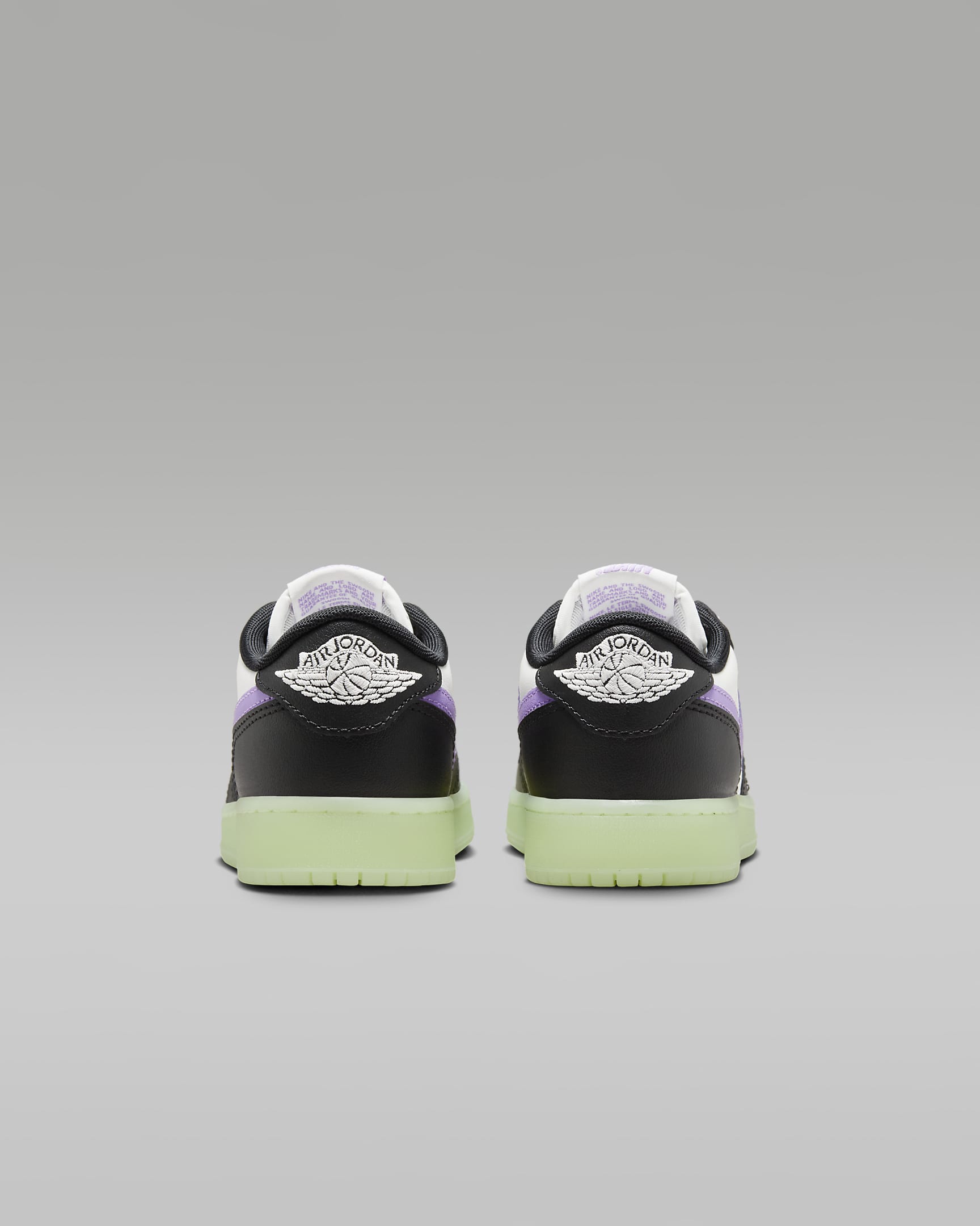 Air Jordan 1 Retro Low Big Kids' Shoes - Black/Volt Tint/Summit White/Black Raspberry