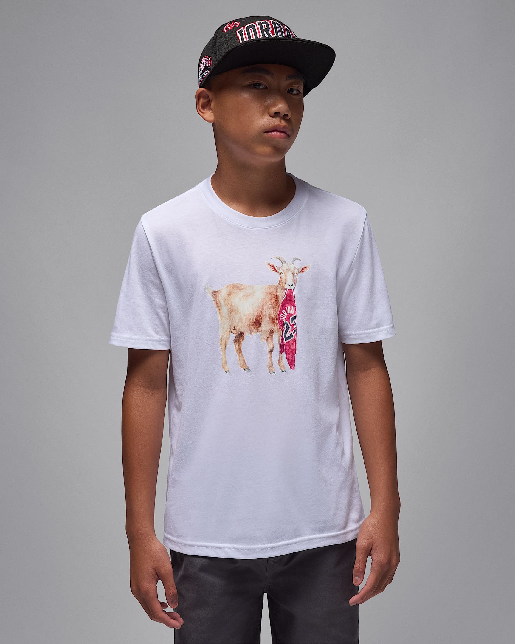 Jordan Older Kids' Flight Goat T-Shirt - White