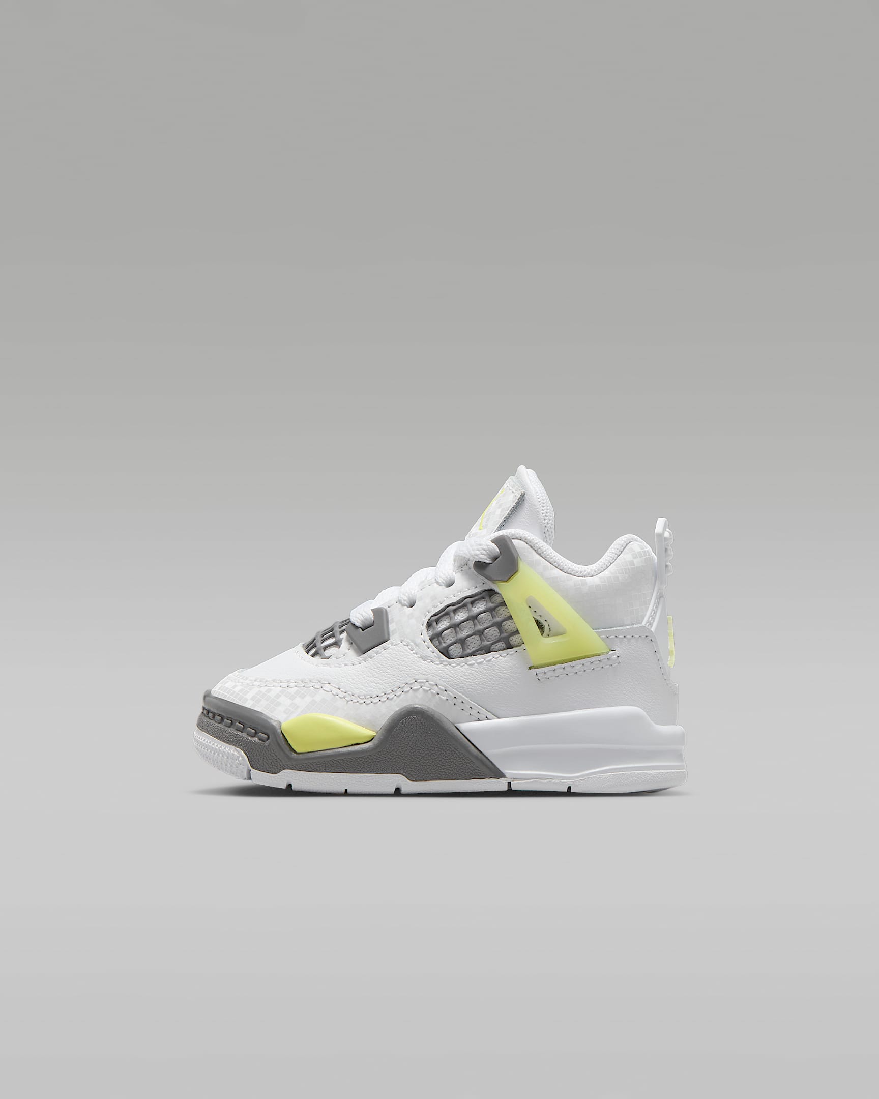 Jordan Retro 4 Baby/Toddler Shoes - White/Light Graphite/Light Lemon Twist