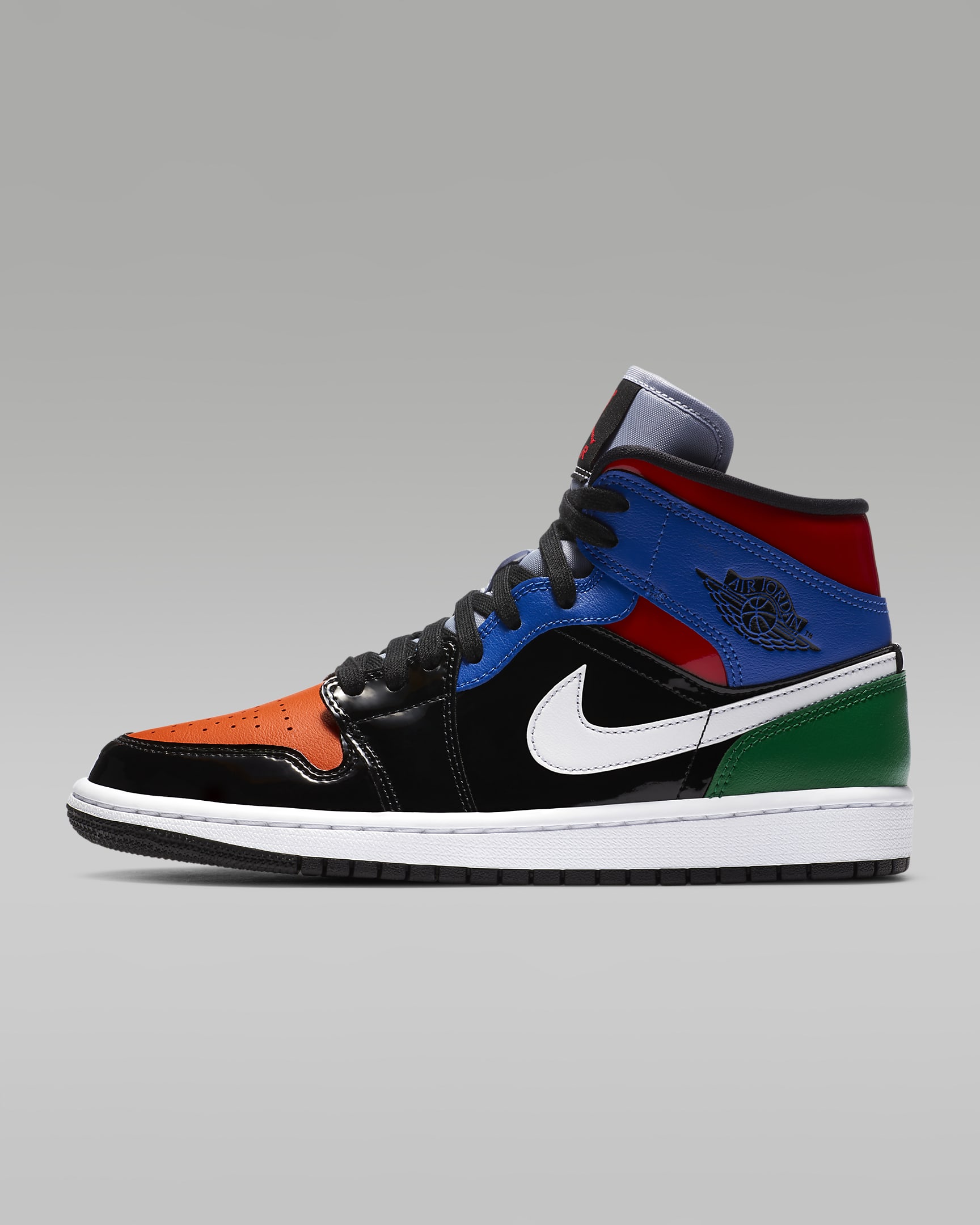 Air Jordan 1 Mid SE Women's Shoes - Black/Hyper Royal/Pine Green/University Red