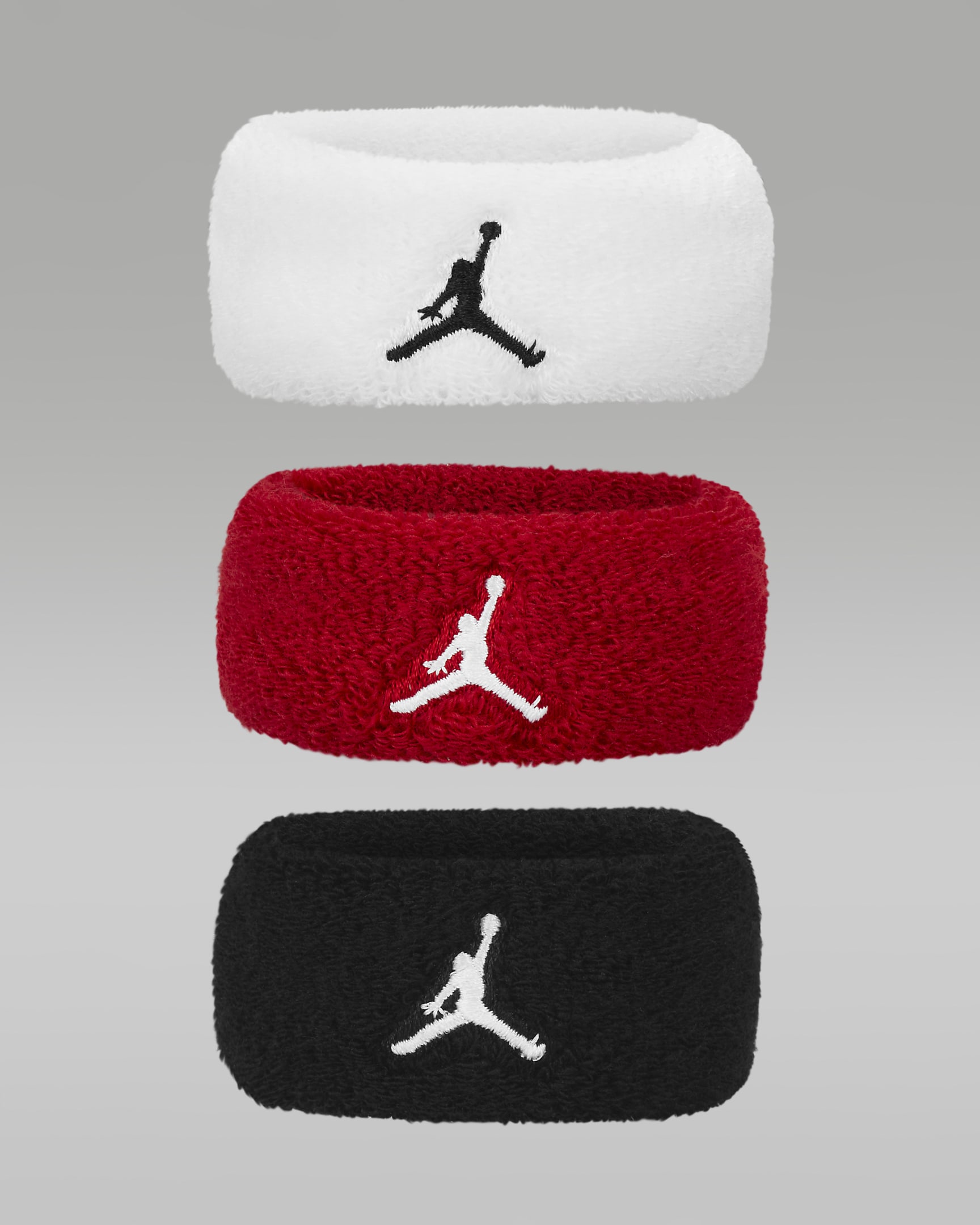 Jordan-Terry-Haarband (3er-Pack) - Weiß/Gym Red/Schwarz