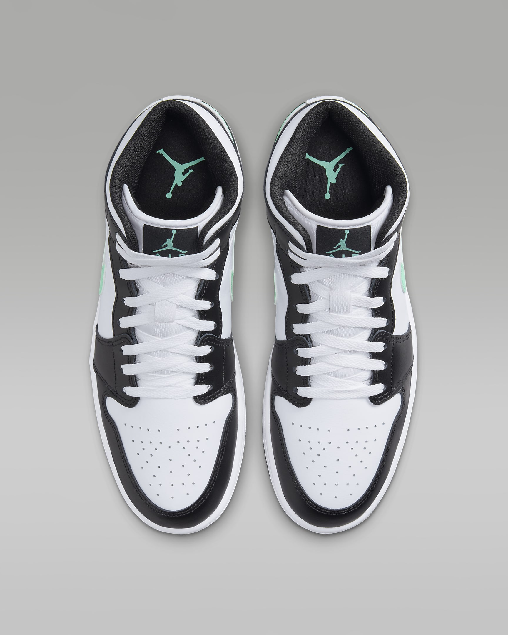 Air Jordan 1 Mid Herenschoenen - Wit/Zwart/Green Glow