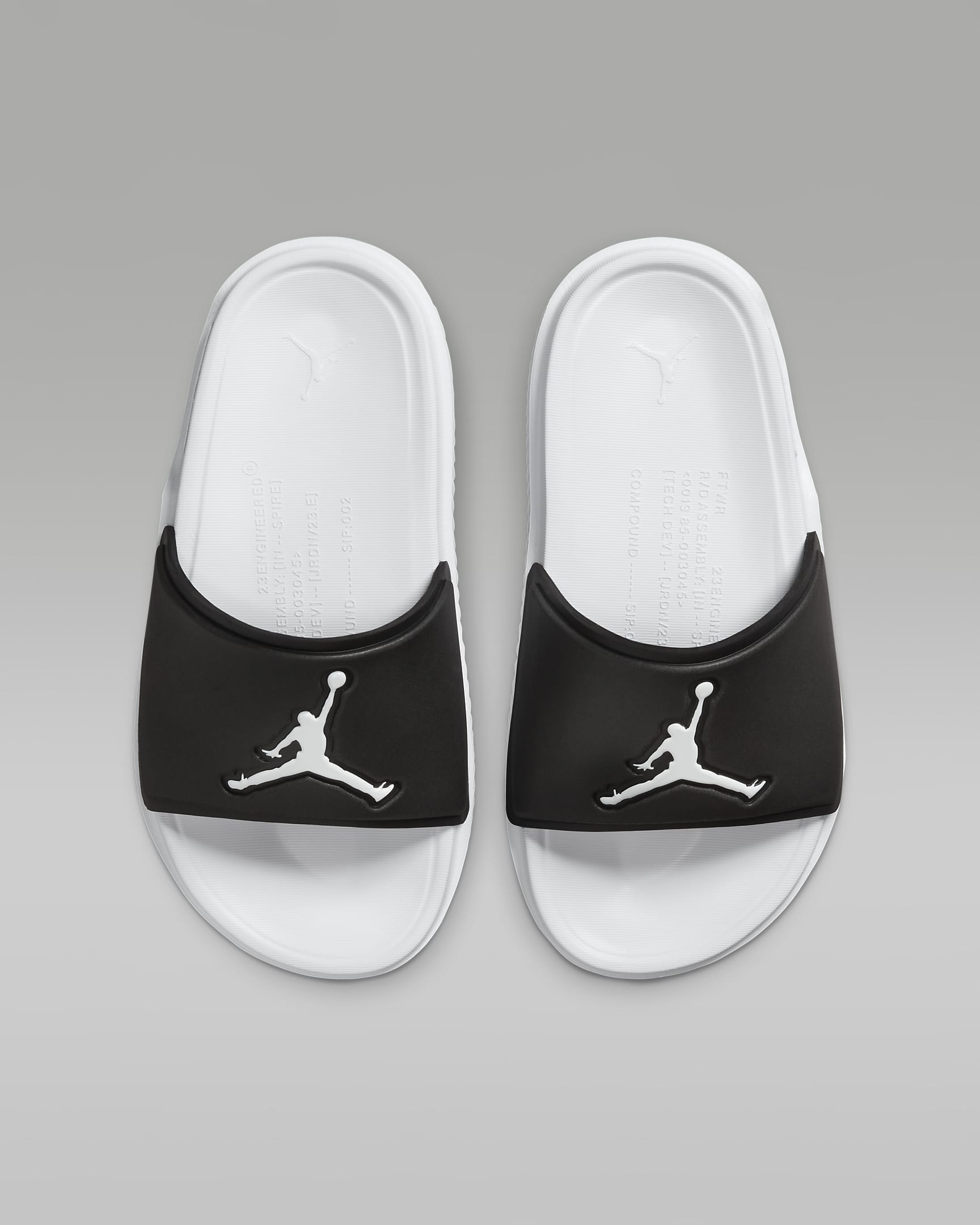 Claquette Jordan Jumpman pour ado - Noir/Blanc/Blanc