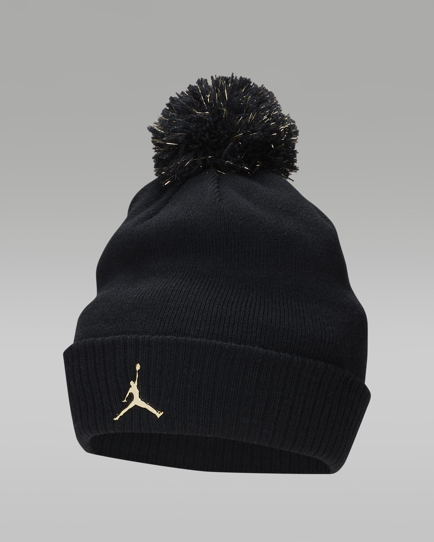 Jordan Shine Beanie Big Kids Hat - Black/Gold