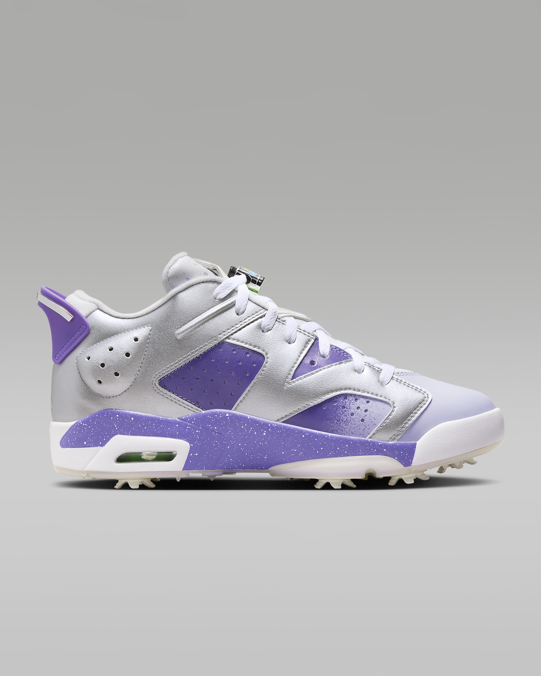 Jordan Retro 6 G NRG Men's Golf Shoes - Metallic Silver/Action Grape/White/Oxygen Purple