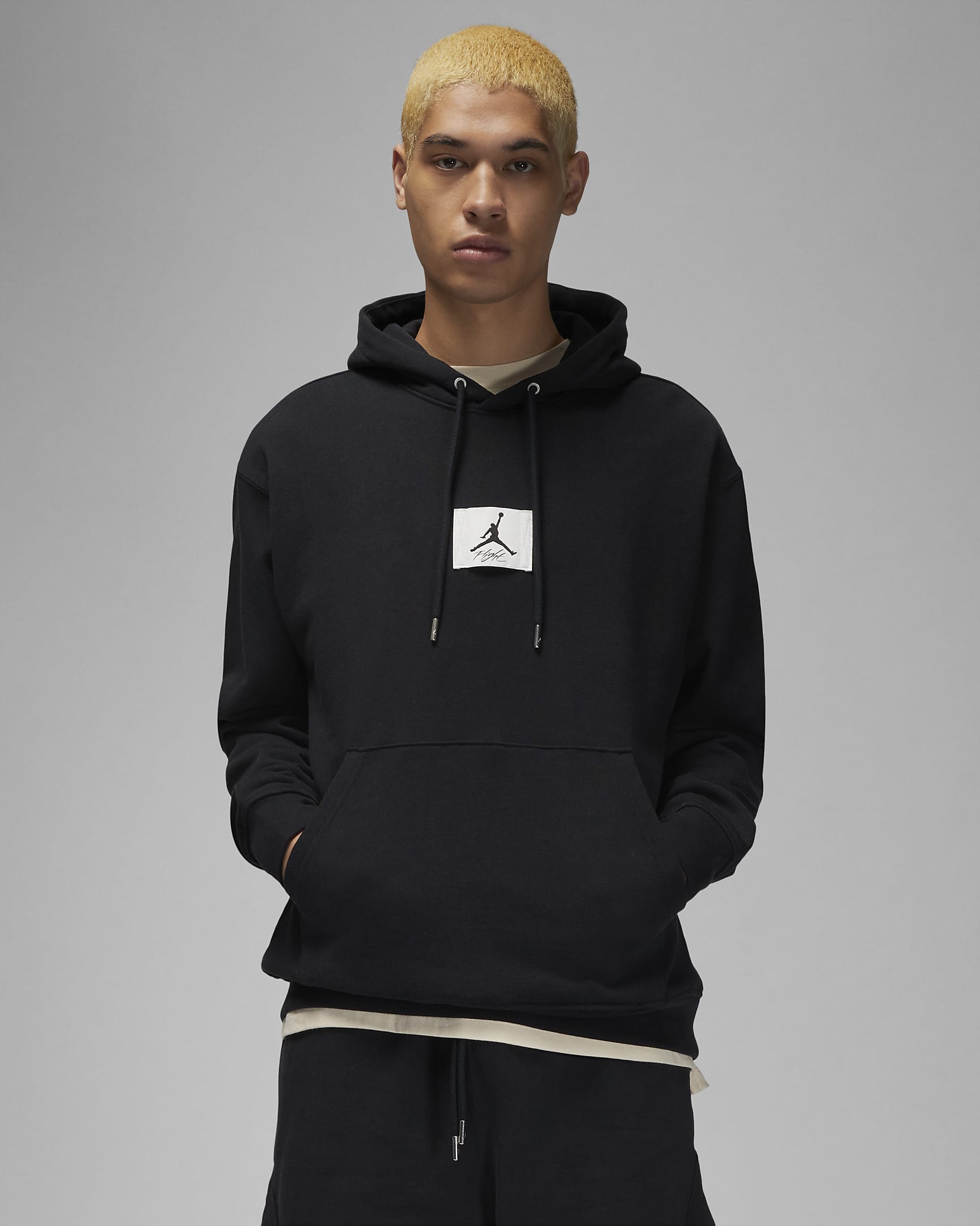 Jordan Flight Fleece Men's Pullover Hoodie - Black/Sail