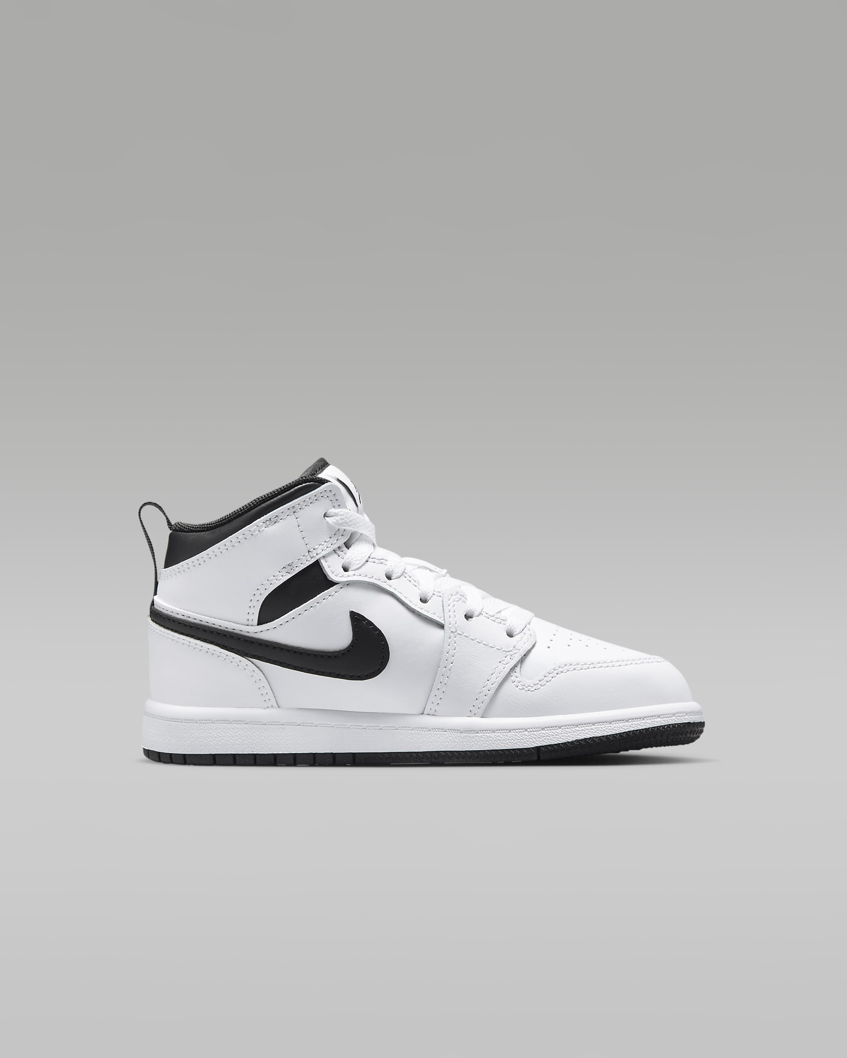 Jordan 1 Mid Zapatillas - Niño/a pequeño/a - Blanco/Blanco/Negro/Negro