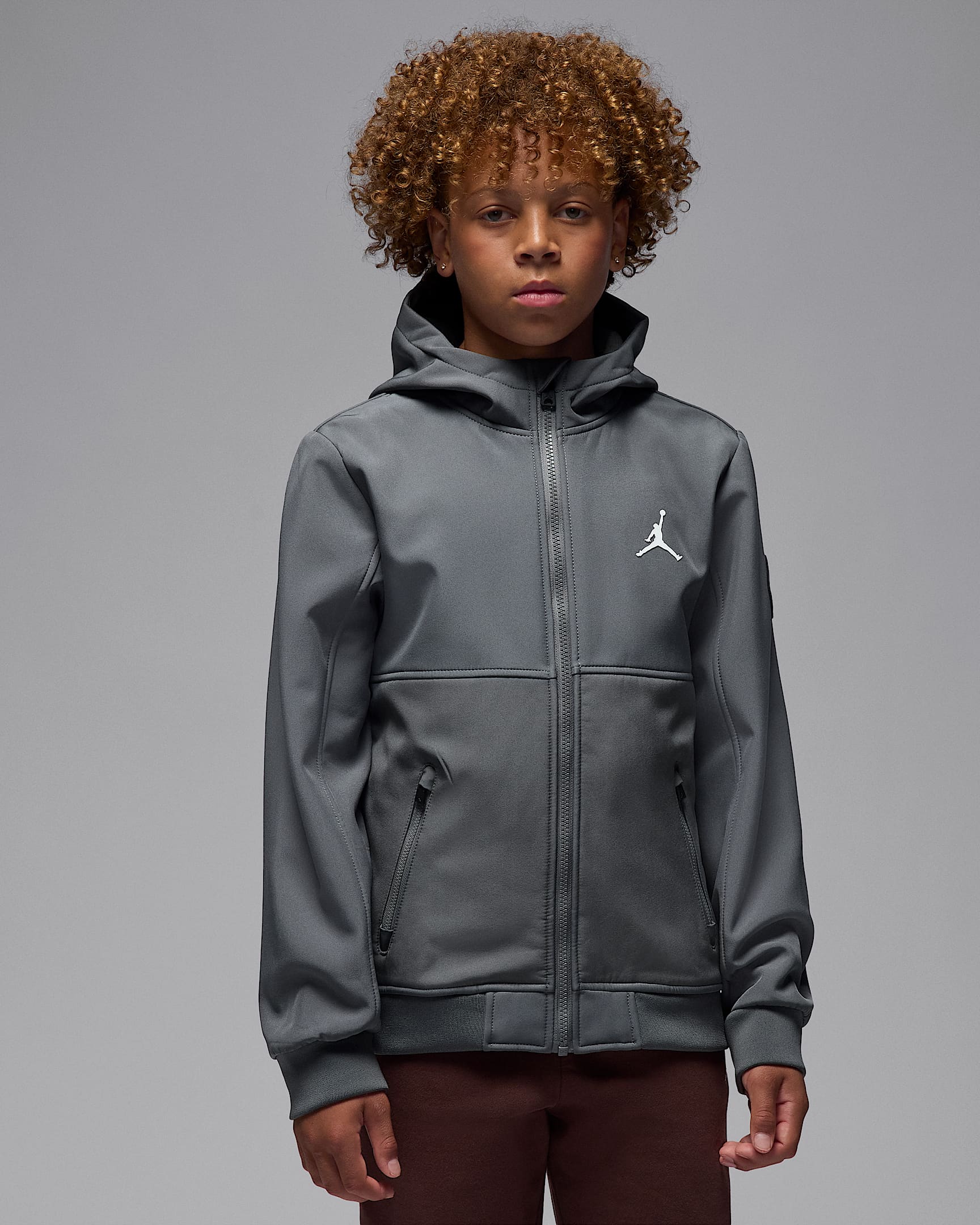 Chamarra de soft shell para niños talla grande Jordan - Gris hierro