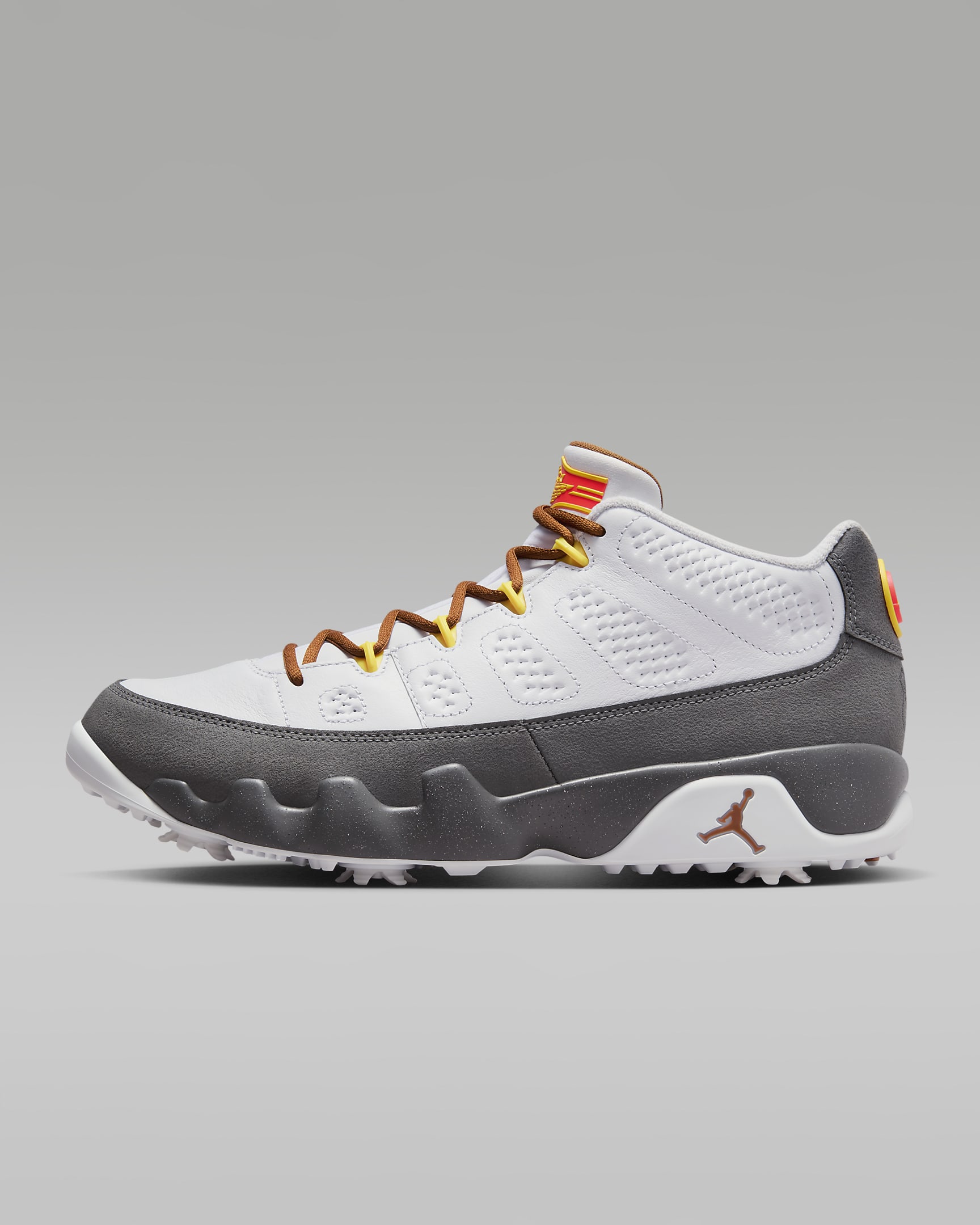 Tenis de golf Air Jordan 9 G NRG - Blanco/Gris azulado/Antracita/Oro universitario