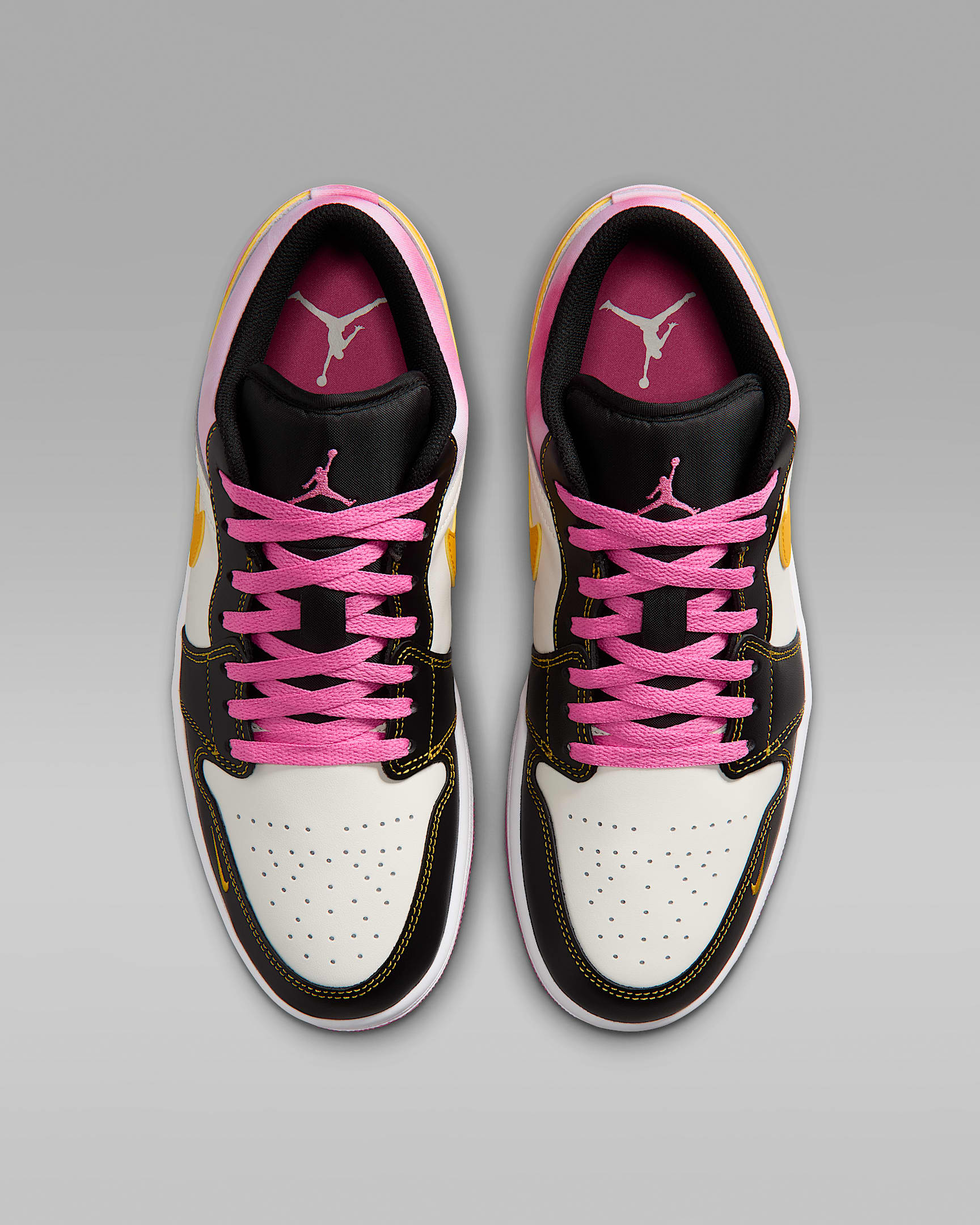 Air Jordan 1 Low SE Men's Shoes - Black/Sail/Pinksicle/University Gold