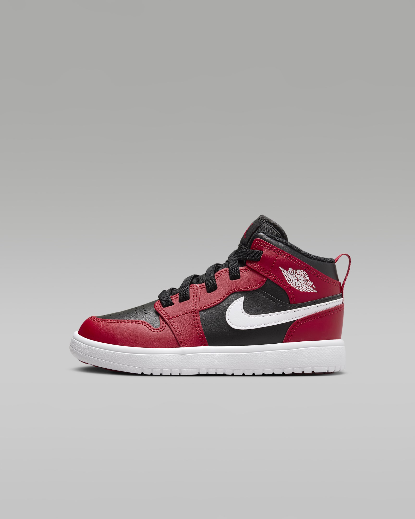 Jordan 1 Mid Alt Little Kids' Shoes - Black/Gym Red/White