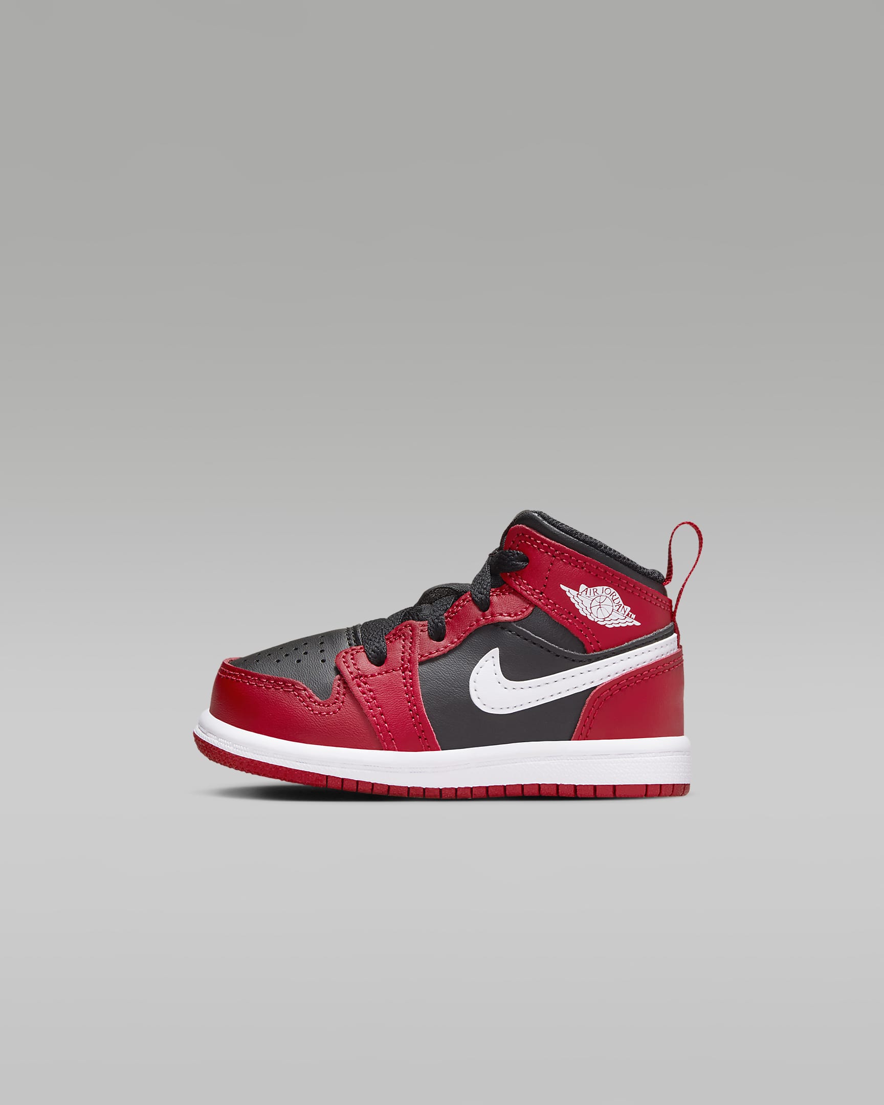 Jordan 1 Mid Baby/Toddler Shoes - Black/Gym Red/White