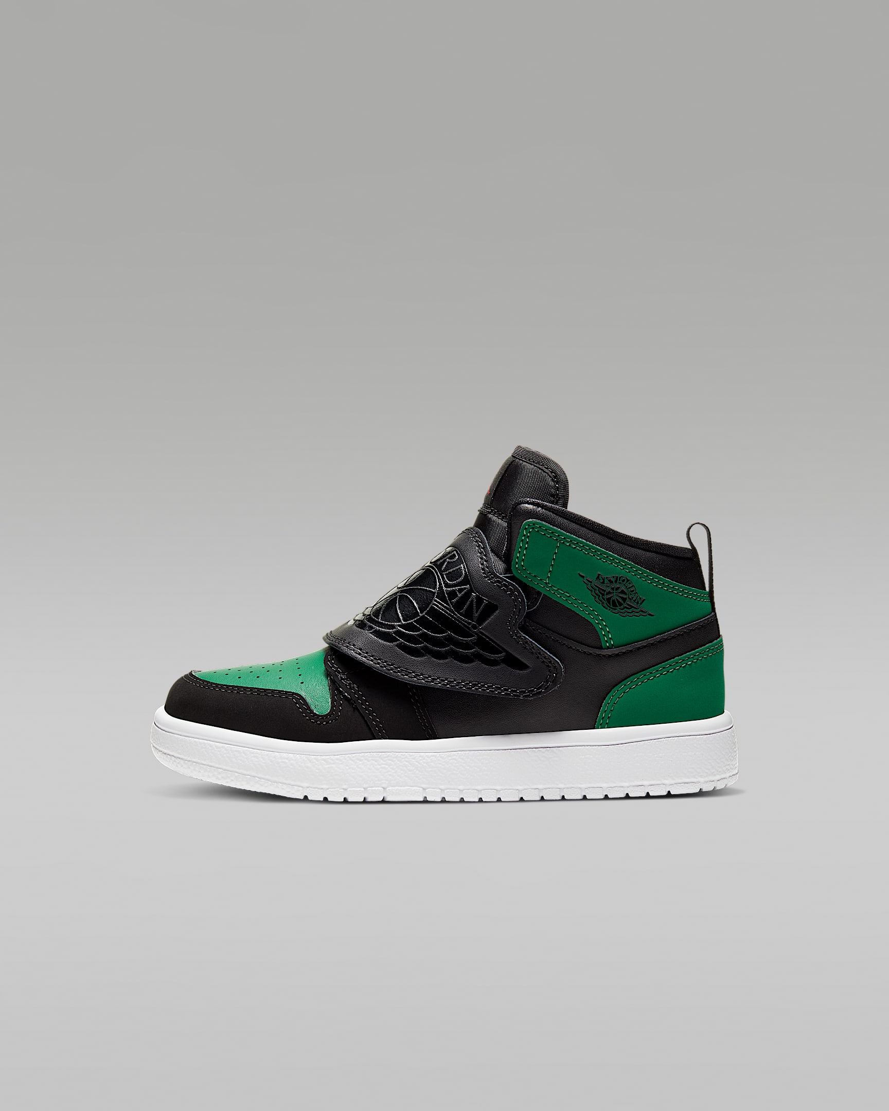 Sky Jordan 1 Younger Kids' Shoe - Black/Pine Green/Gym Red/Black