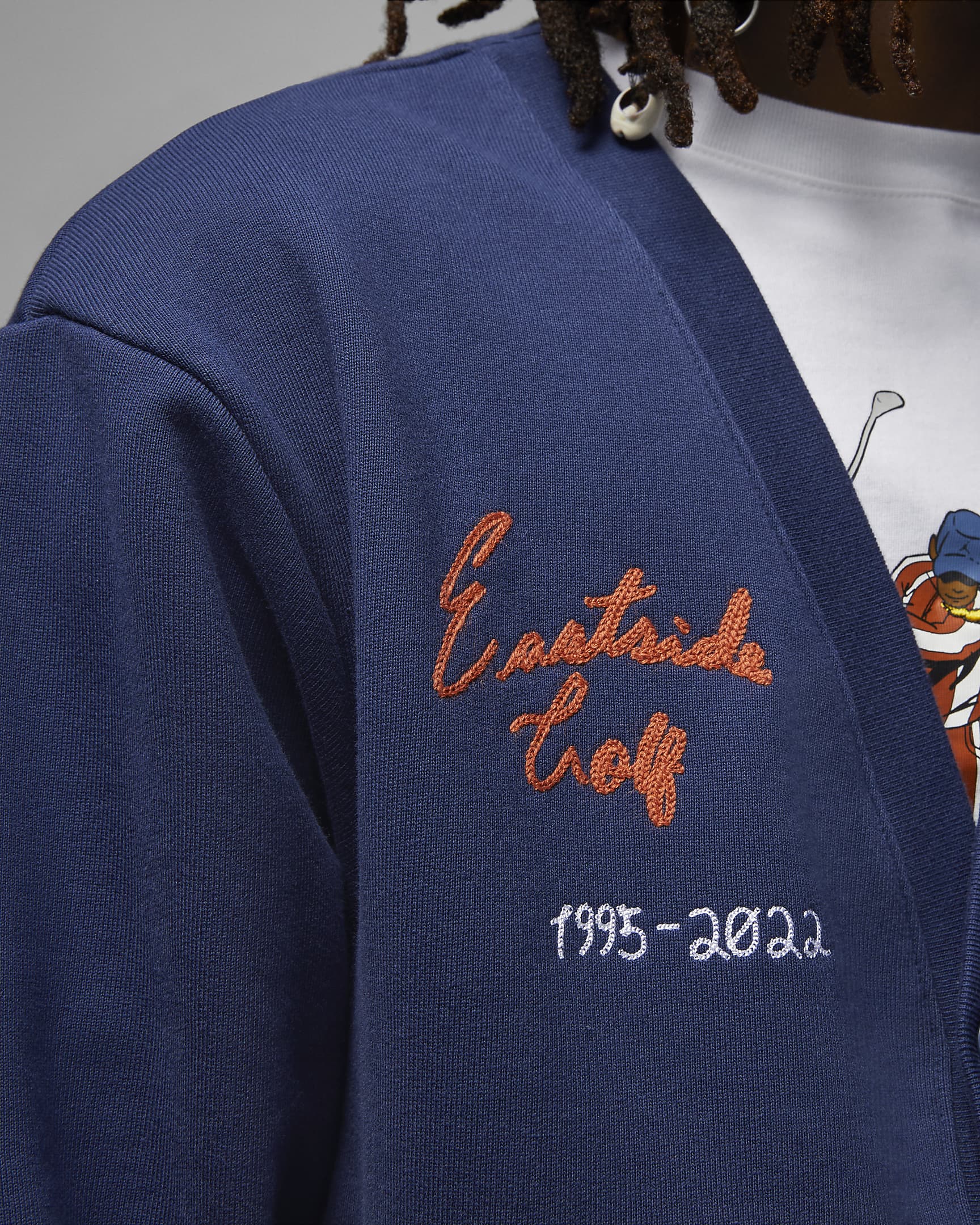 Jordan x Eastside Golf Herren-Strickjacke - Midnight Navy/Weiß/Burnt Sunrise