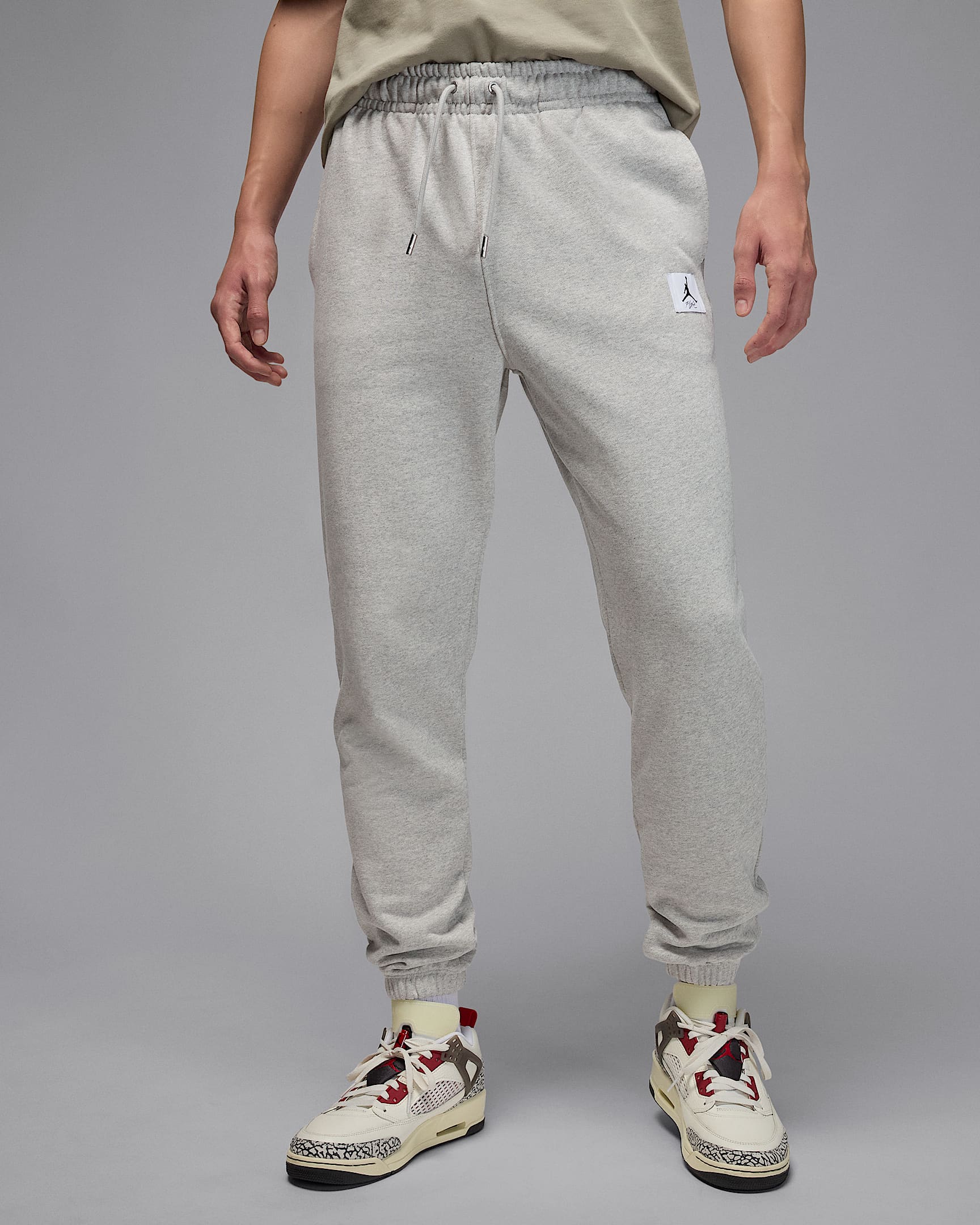 Jordan Flight Fleece Men's Pants - Grey Heather/Black