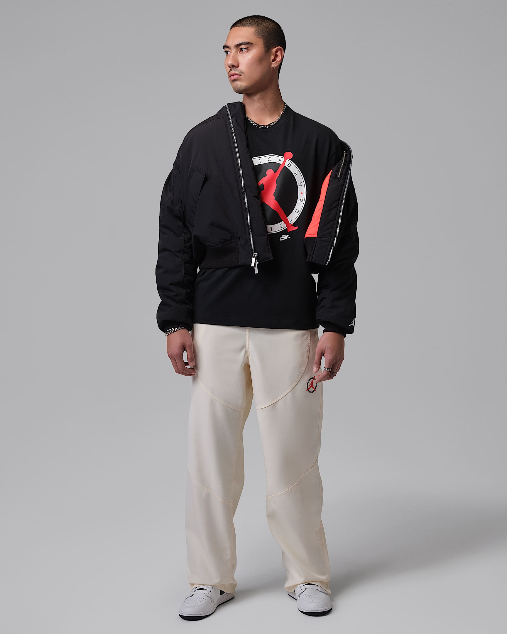 เสื้อยืดผู้ชาย Jordan Flight Club - ดำ/University Red