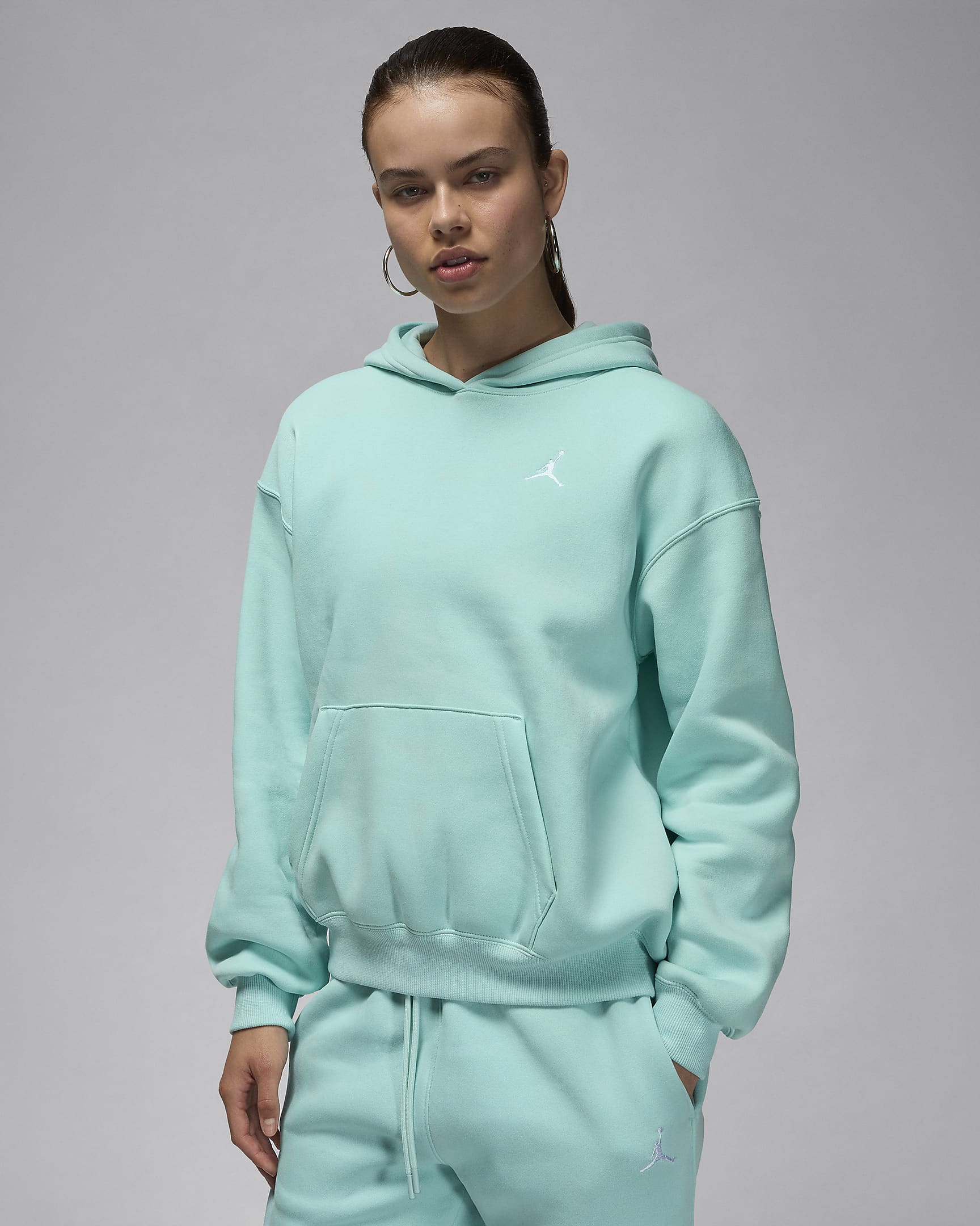 Jordan Brooklyn Fleece Sudadera con capucha - Mujer - Light Dew/Blanco