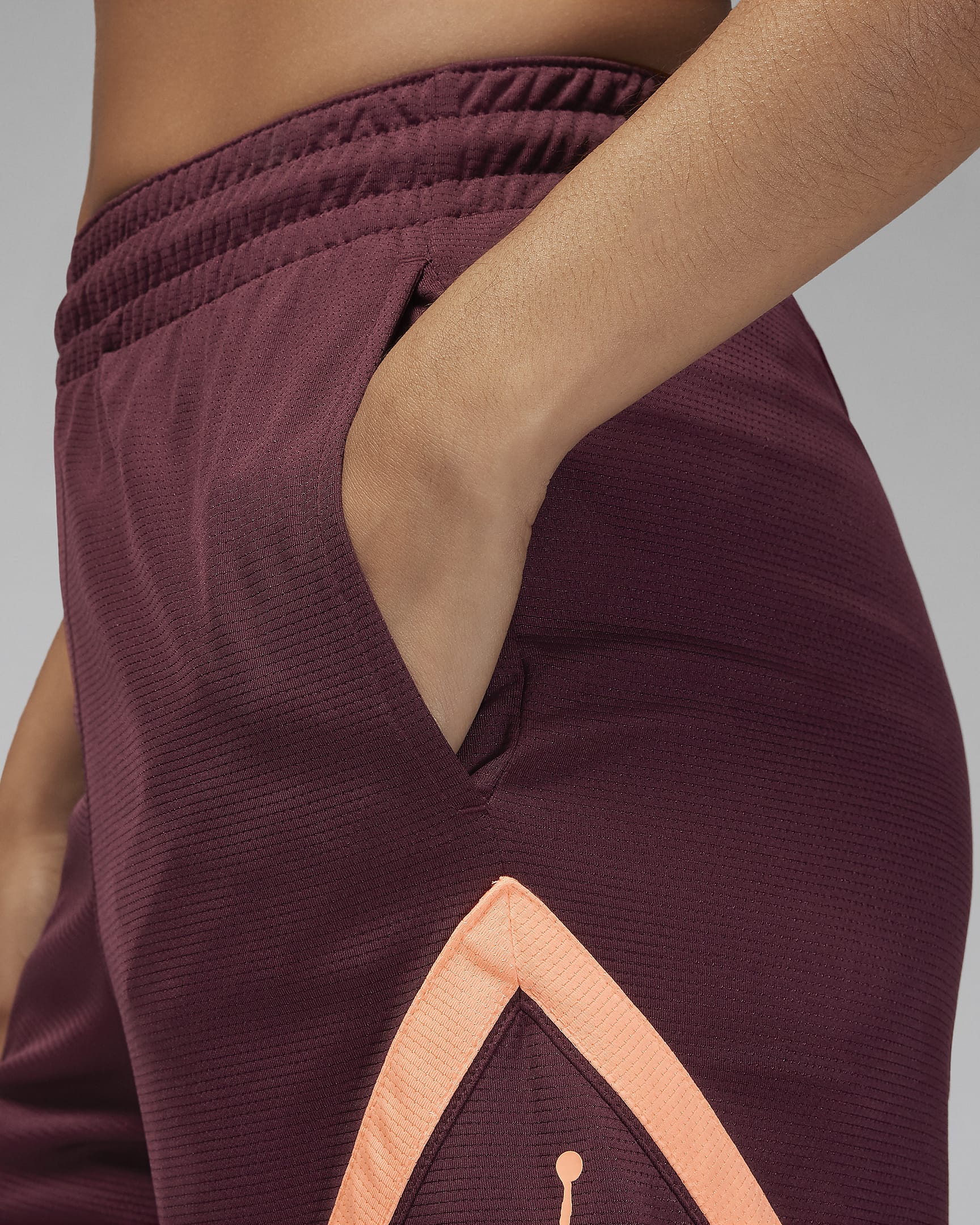 Short Diamond Jordan Sport pour femme - Night Maroon/Night Maroon/Orange Pulse/Orange Pulse