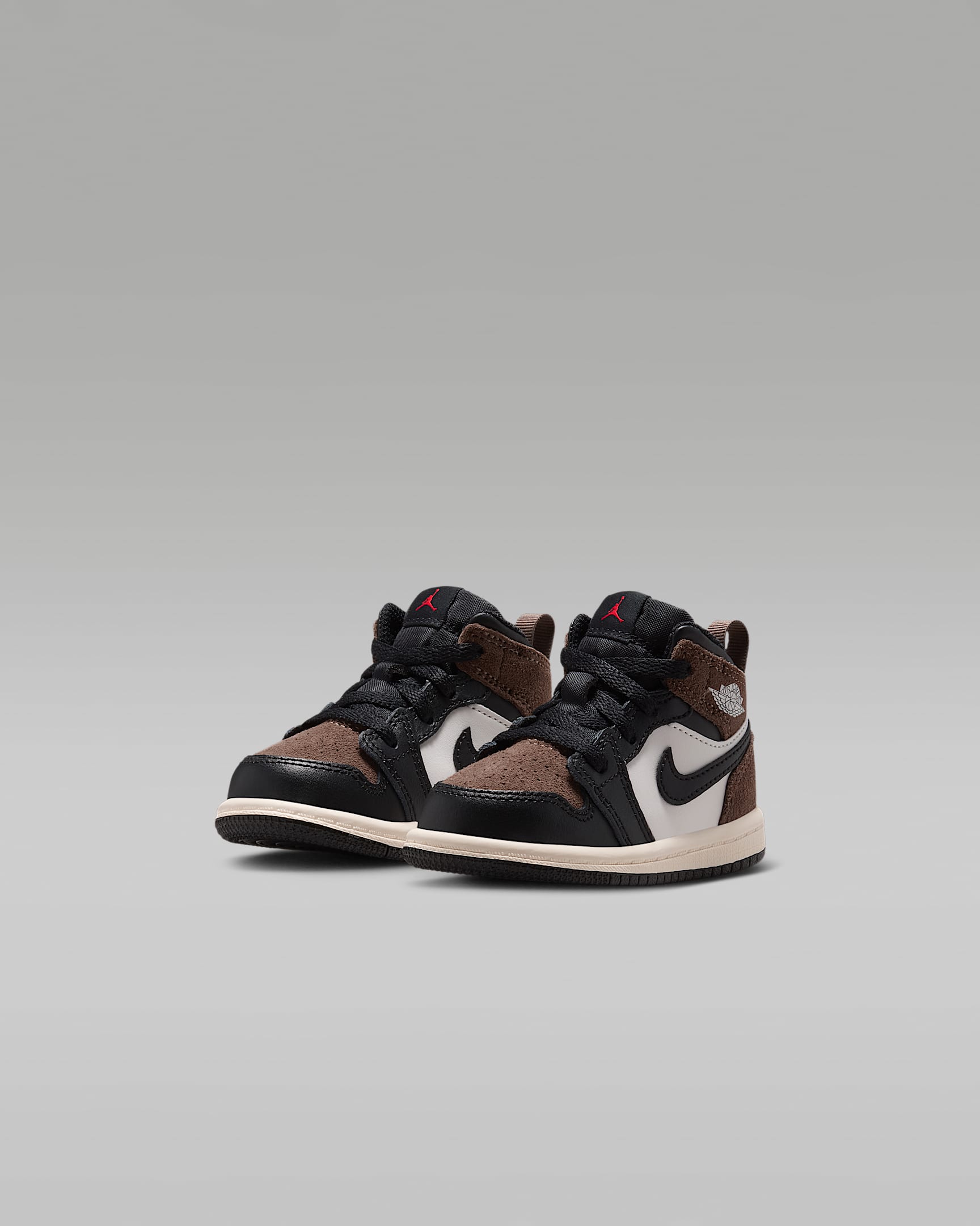Jordan 1 Mid Baby/Toddler Shoes - Black/Palomino/University Red/Phantom