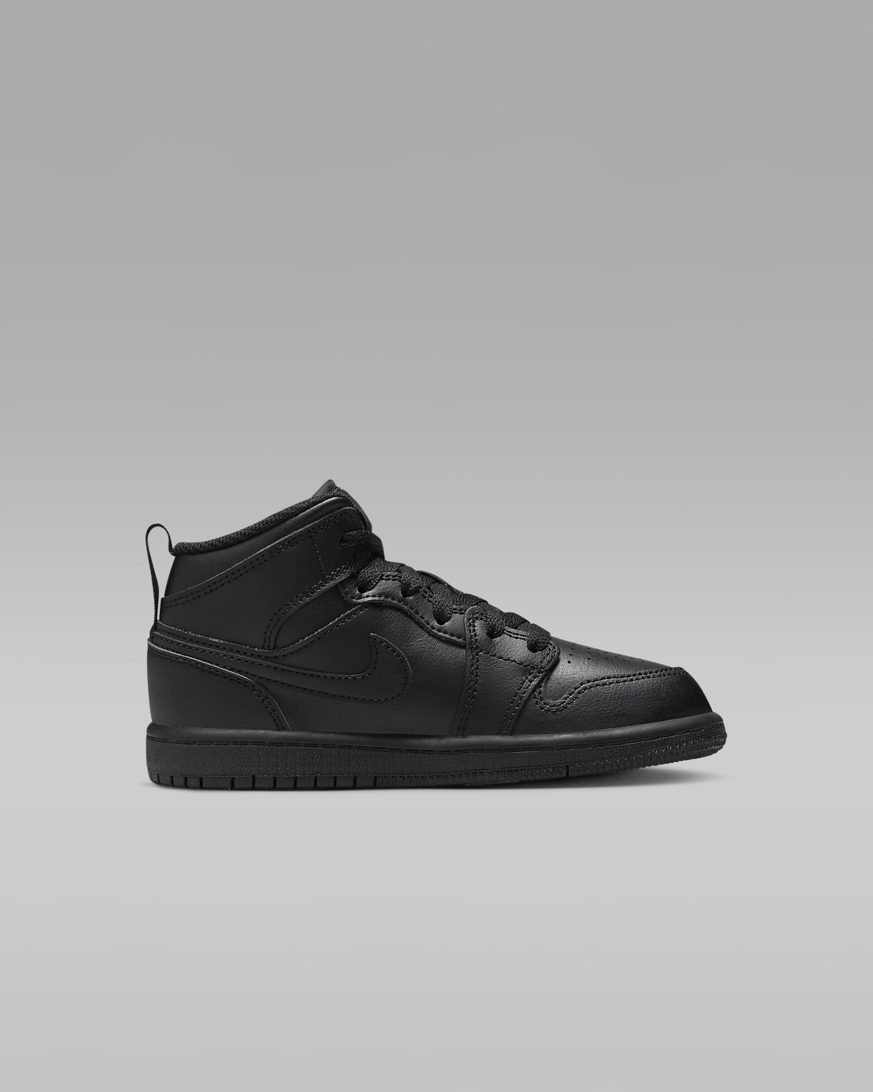 Chaussure Jordan 1 Mid pour Jeune enfant - Noir/Noir/Noir