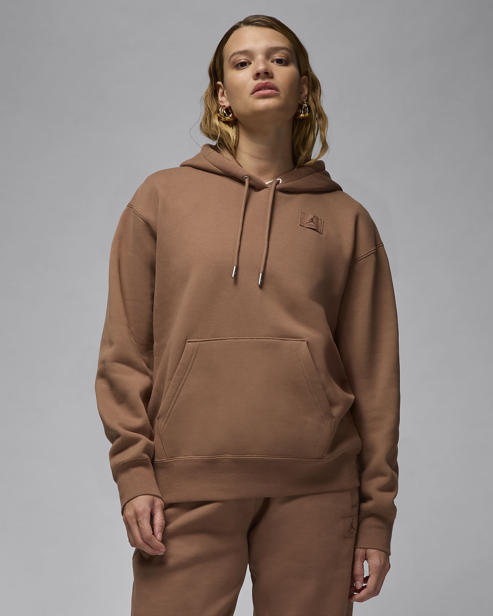 Jordan Flight Fleece Women's Satin-Lined Pullover Hoodie - Archaeo Brown