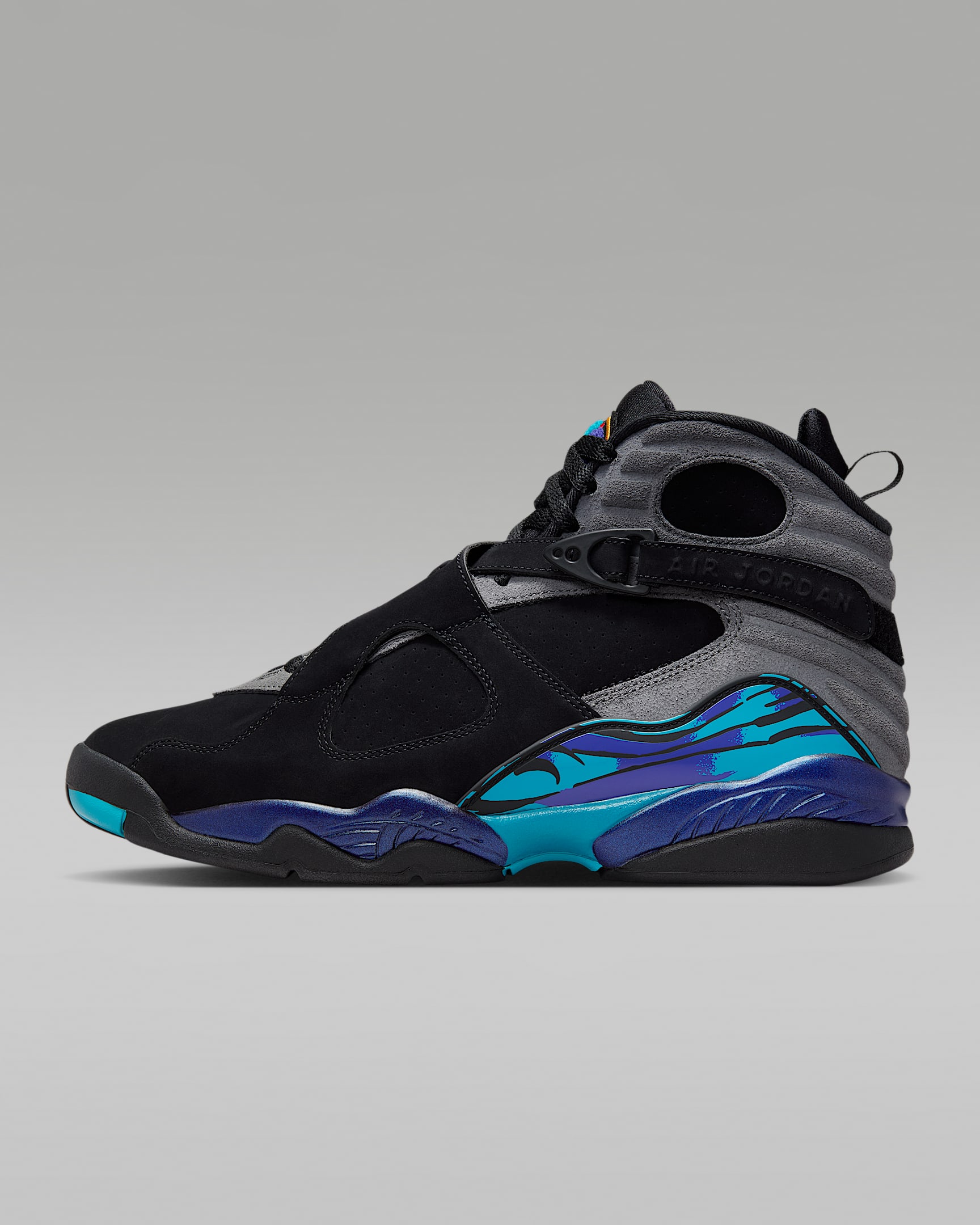 Air Jordan 8 Retro Men's Shoes - Black/Multi-Color/Bright Concord/Multi-Color