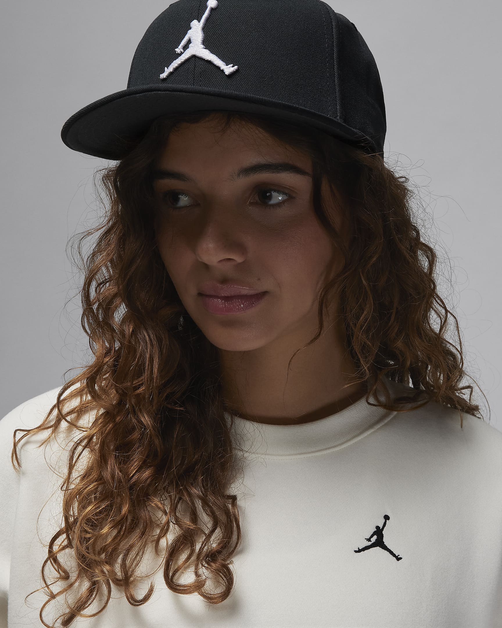 Sweatshirt de gola redonda Jordan Brooklyn Fleece para mulher - Sail/Preto