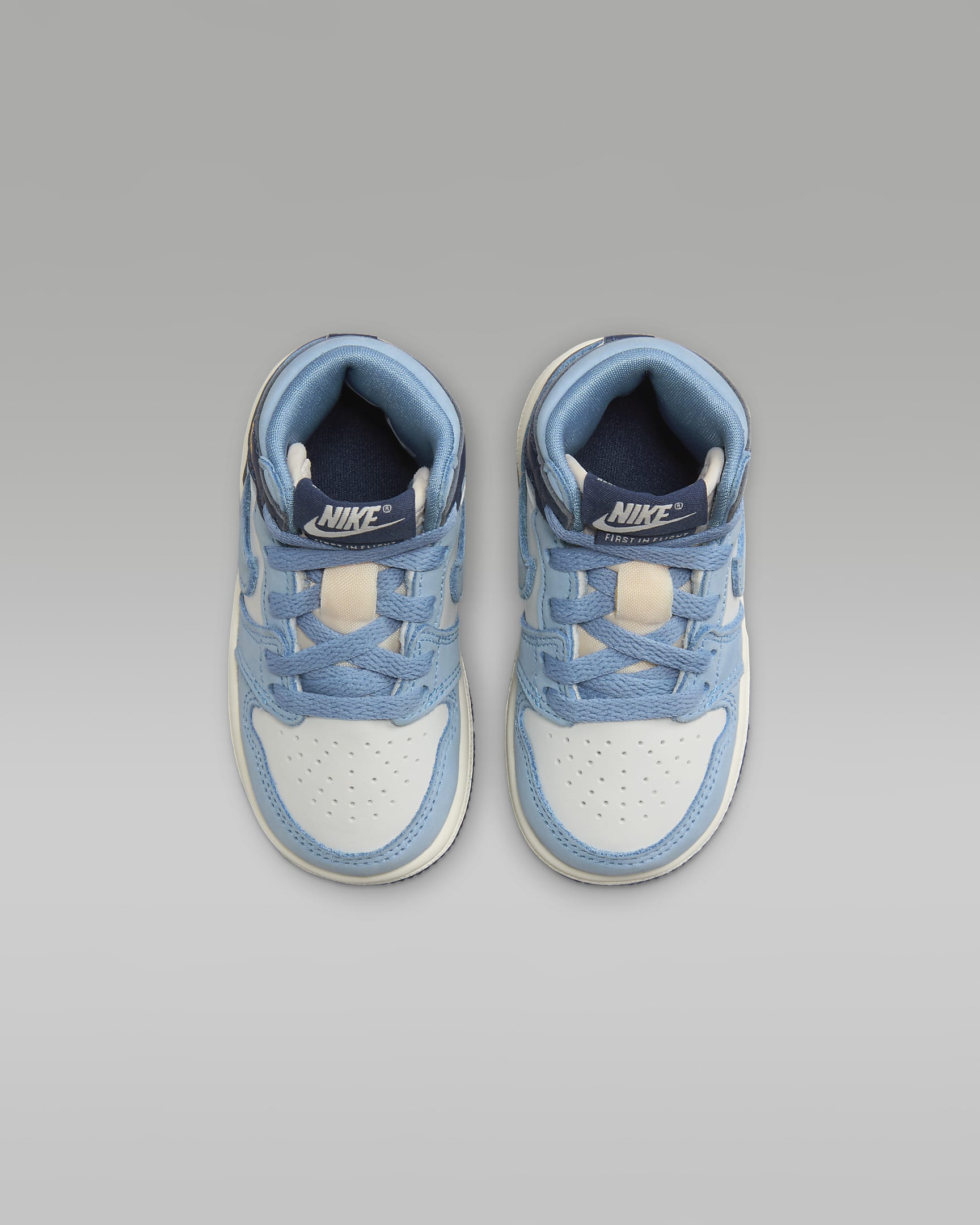 Jordan 1 Retro High OG 'First in Flight' Baby/Toddler Shoes - University Blue/Sail/Midnight Navy/University Gold