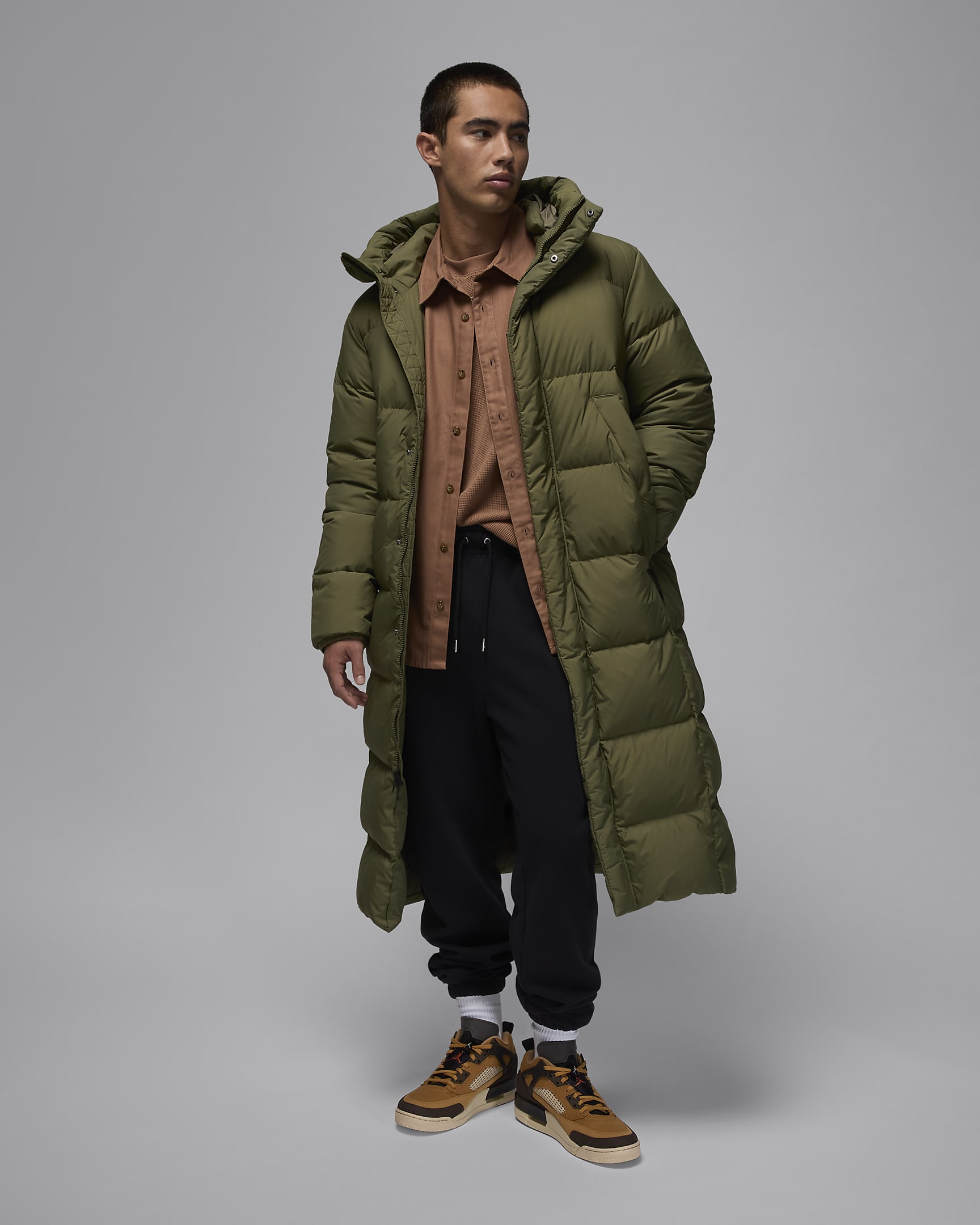 Parka en duvet Jordan Flight pour homme - Medium Olive