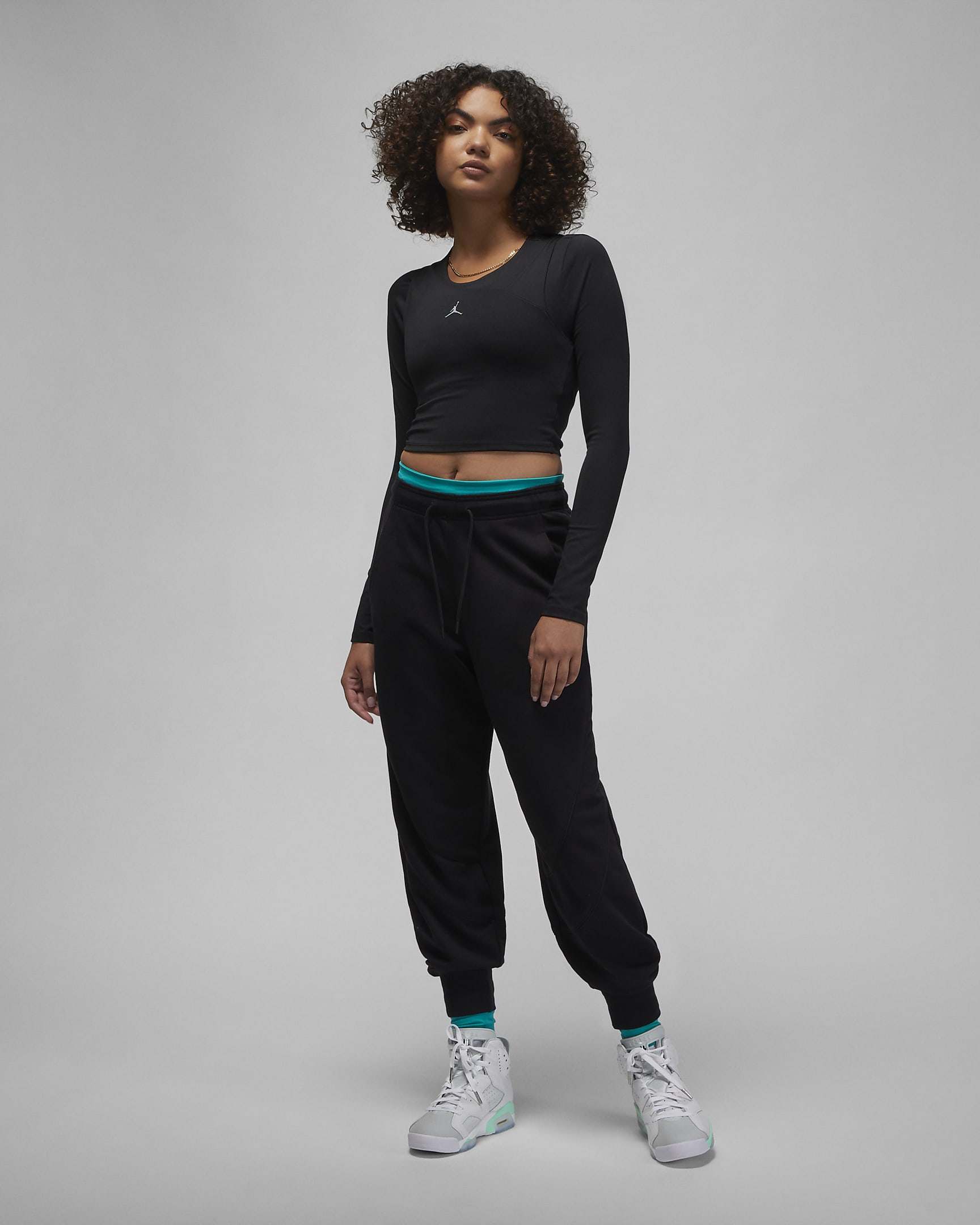 Haut à manches longues 2-en-1 Jordan Sport pour Femme - Noir/Stealth