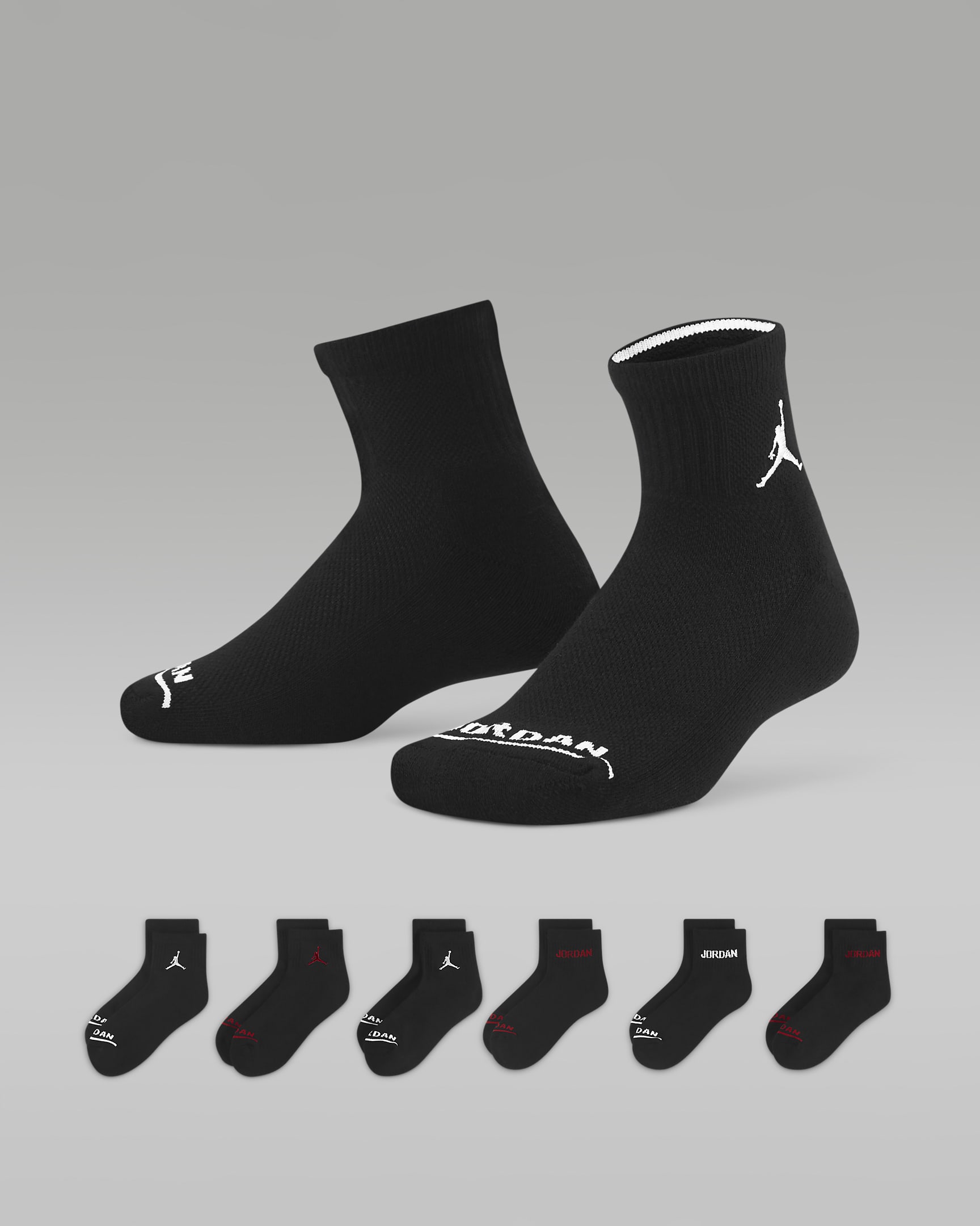 Jordan Legend Big Kids' Ankle Socks (6 Pairs) - Black