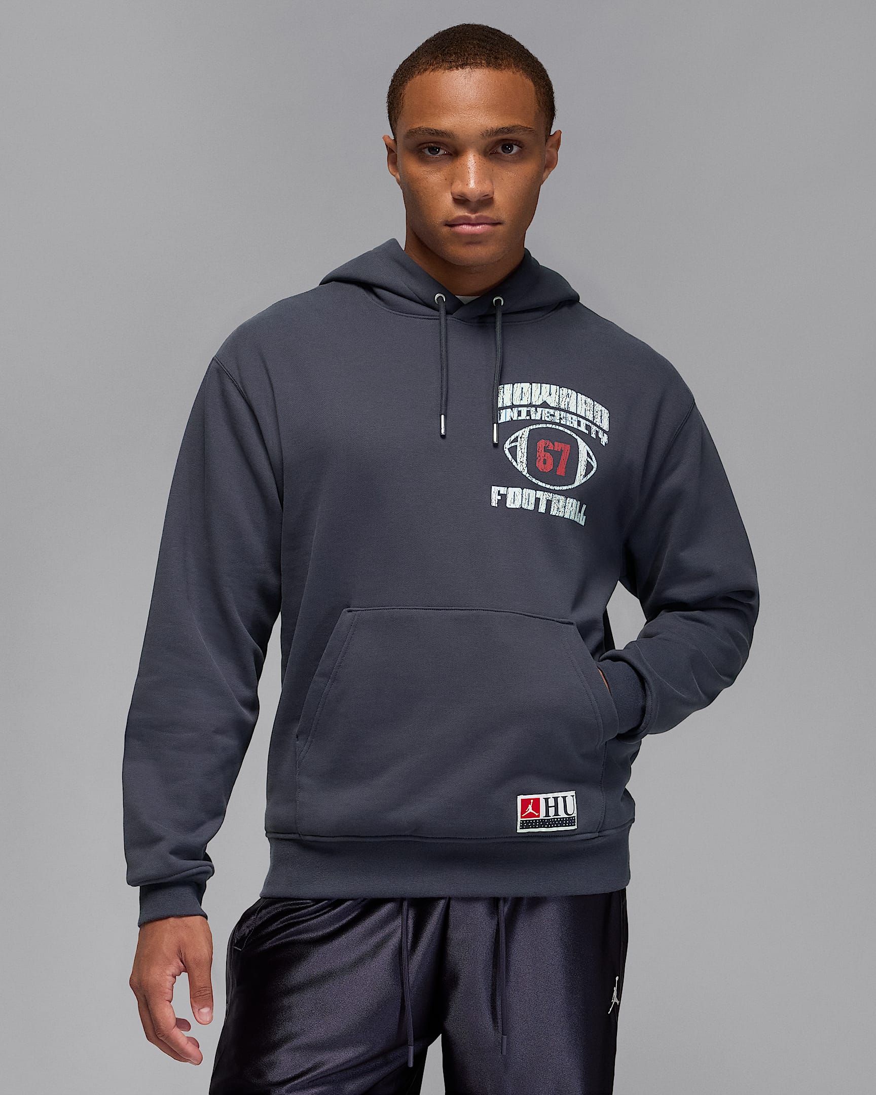 Jordan MVP x Howard University Men's Fleece Pullover Hoodie - Gridiron/University Red