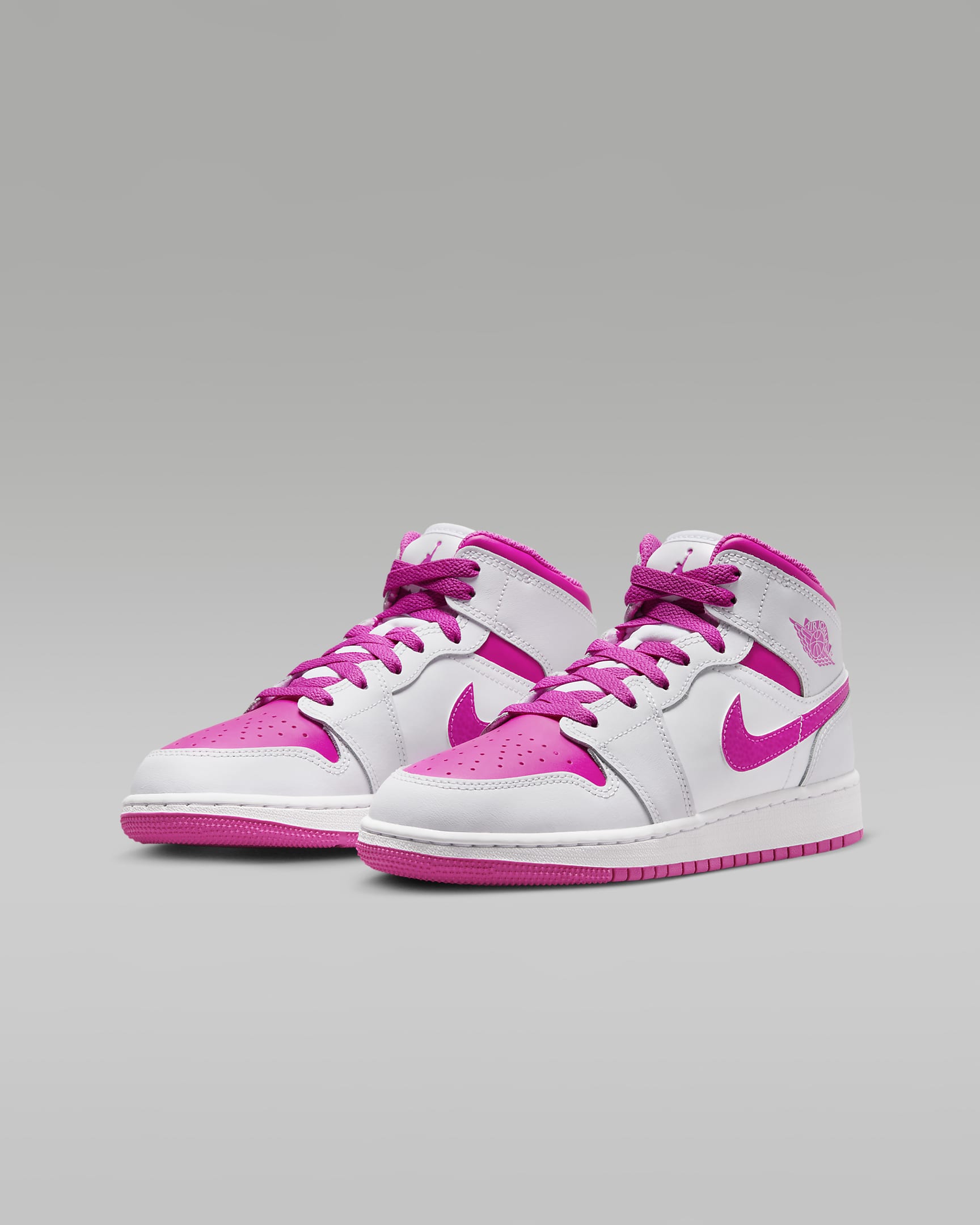 Calzado para niños grandes Air Jordan 1 Mid - Susurro iris/Blanco/Rosa pasión