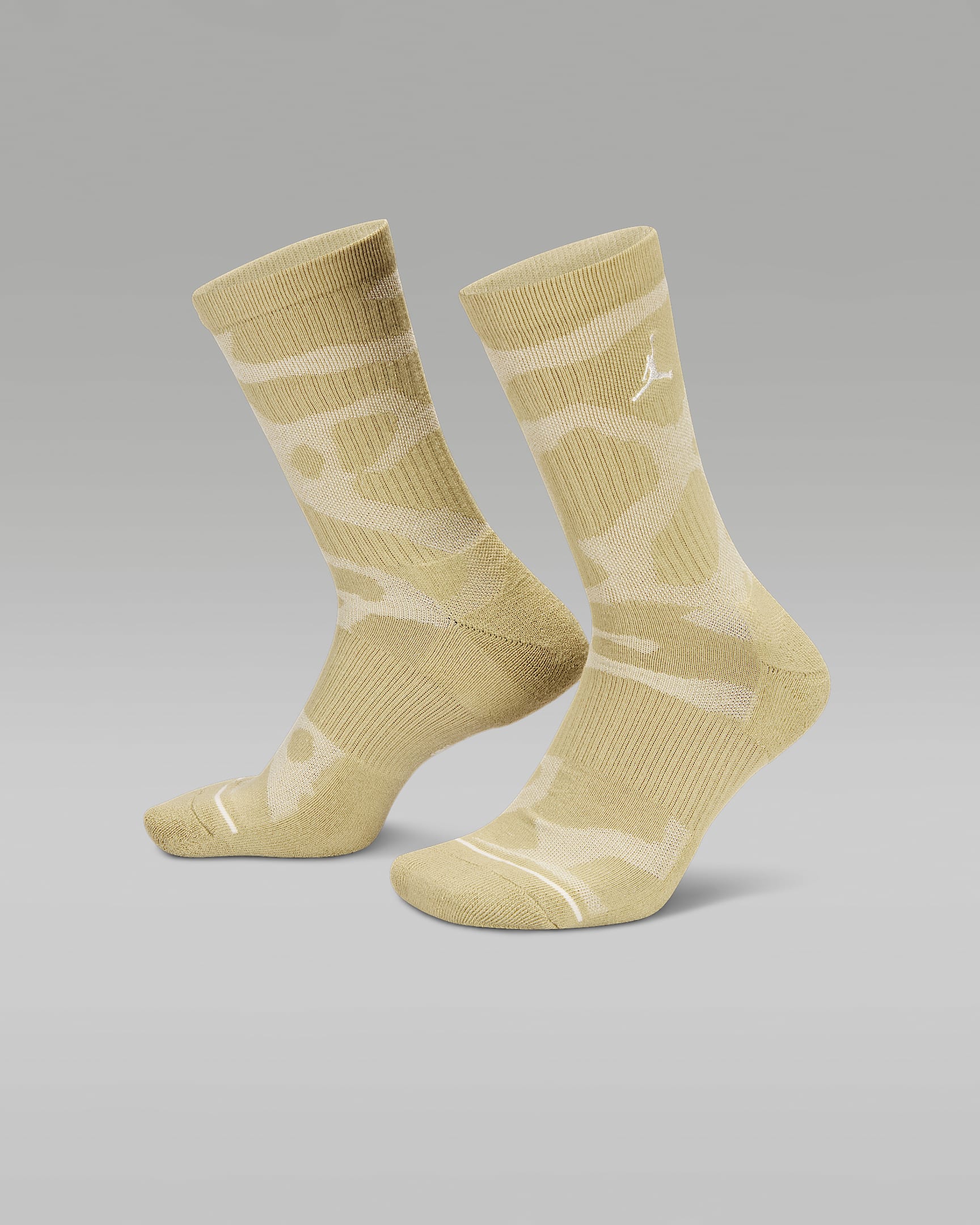 Jordan Everyday Cushioned Crew Socks (1 Pair) - Medium Khaki/Light Orewood Brown/Sail