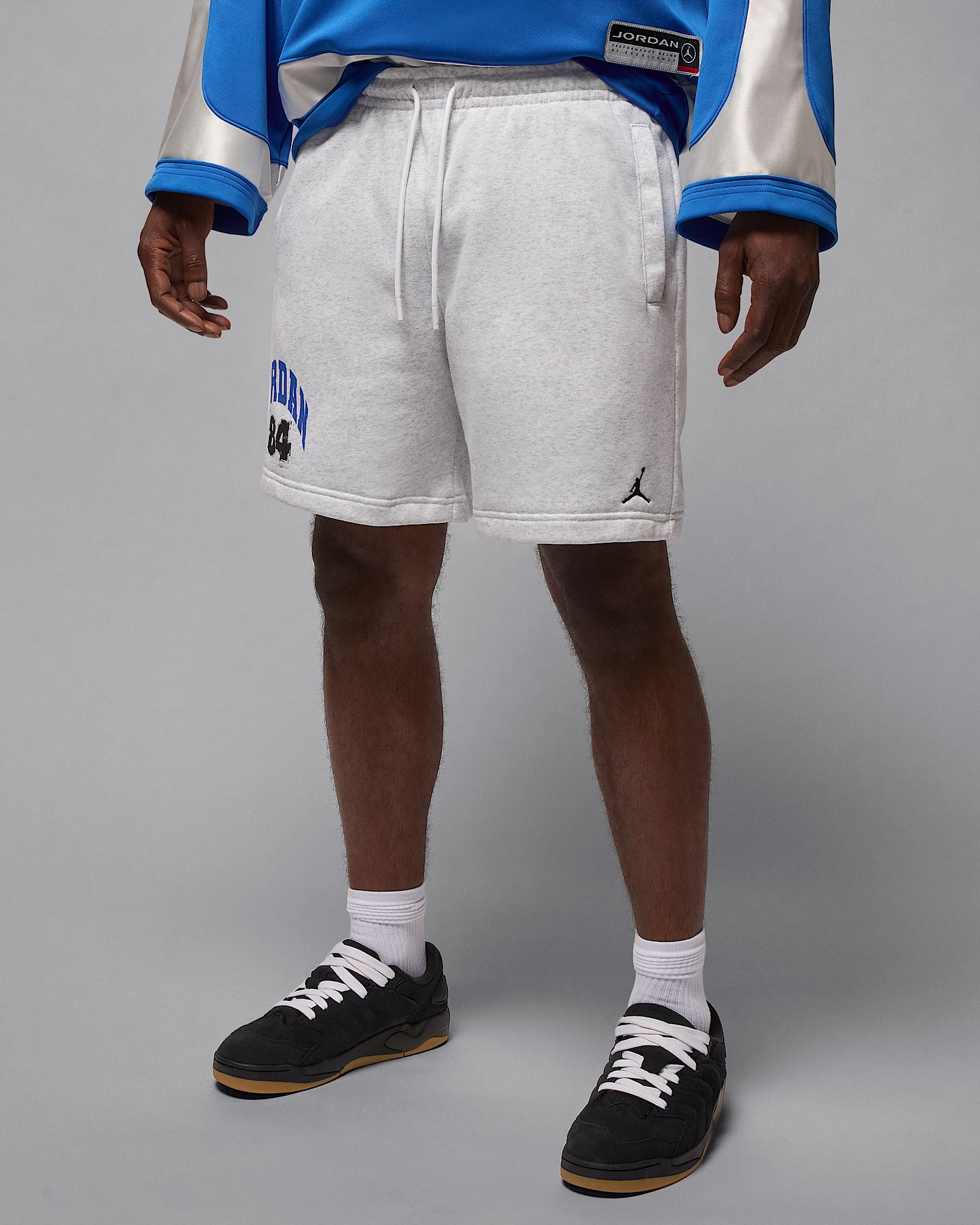 Jordan Brooklyn Men's Collegiate Shorts - Birch Heather/Black