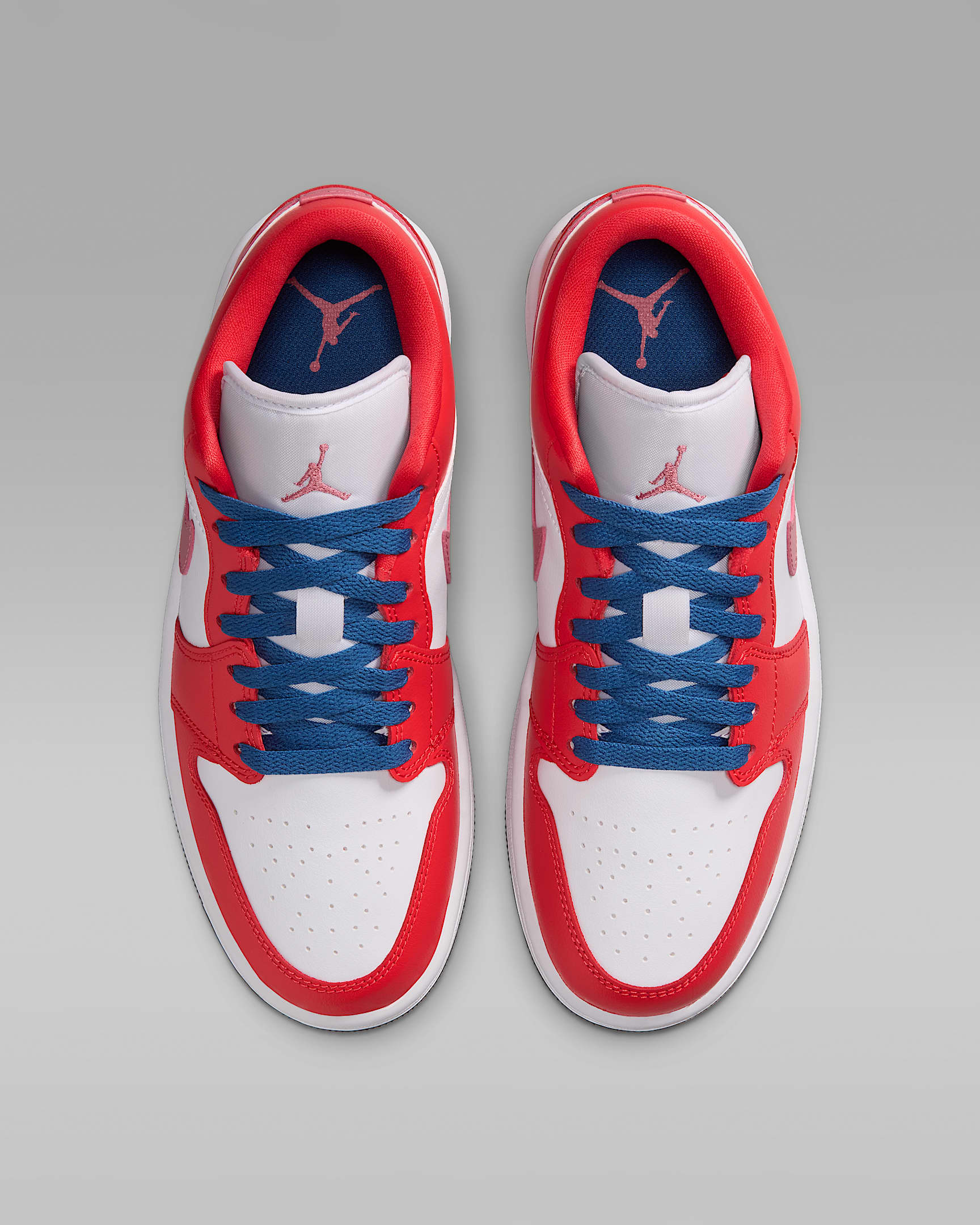 Air Jordan 1 Low Women's Shoes - Track Red/White/Desert Berry/True Blue