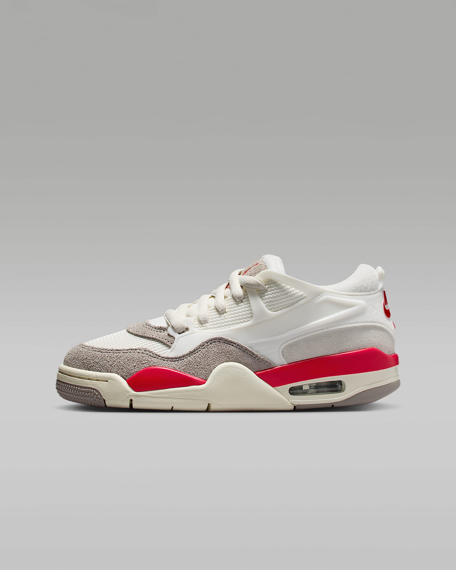 Air Jordan 4 RM Schuh (ältere Kinder) - Sail/College Grey/Coconut Milk/Fire Red