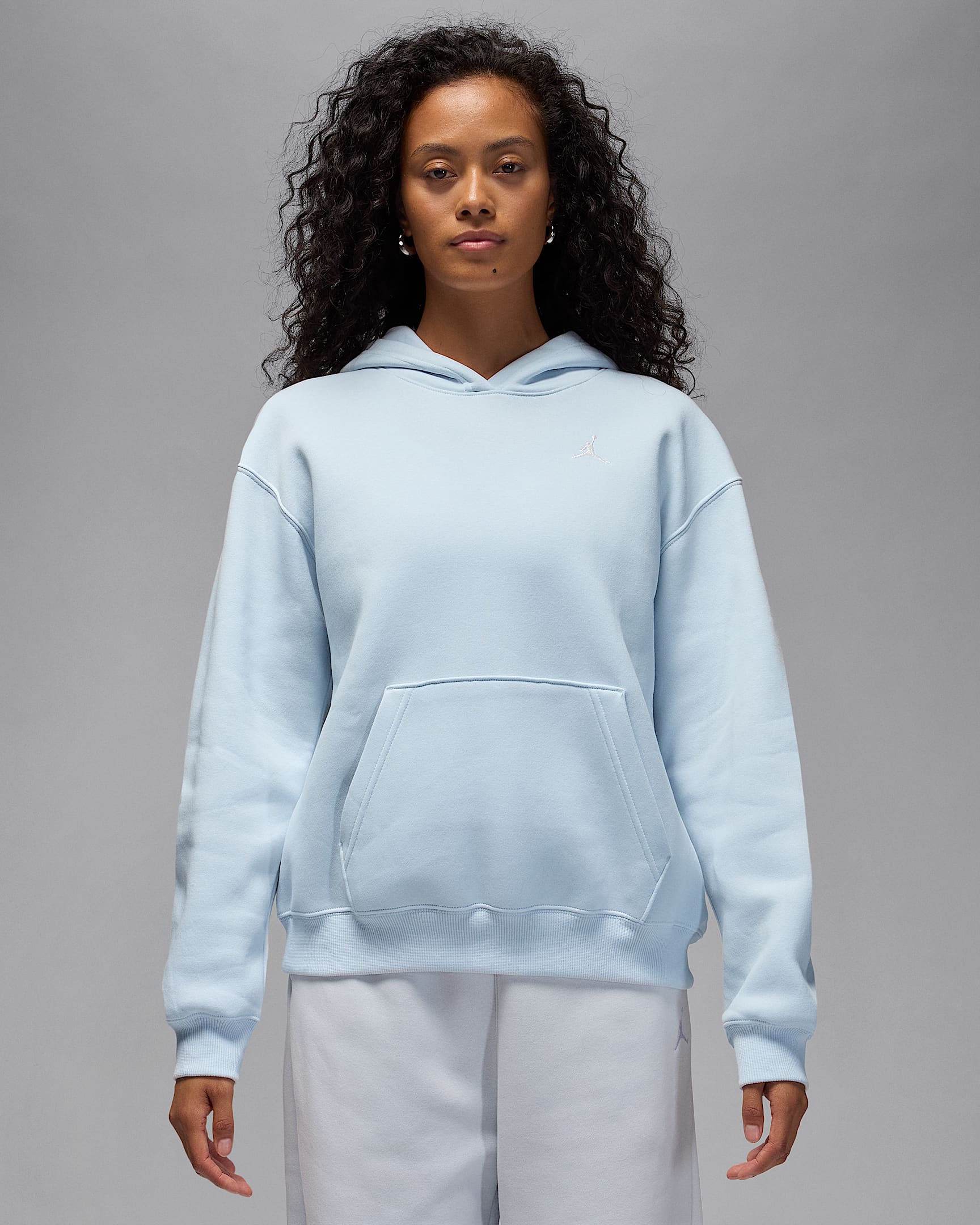 Jordan Brooklyn Fleece Women's Pullover Hoodie - Pure Platinum/White