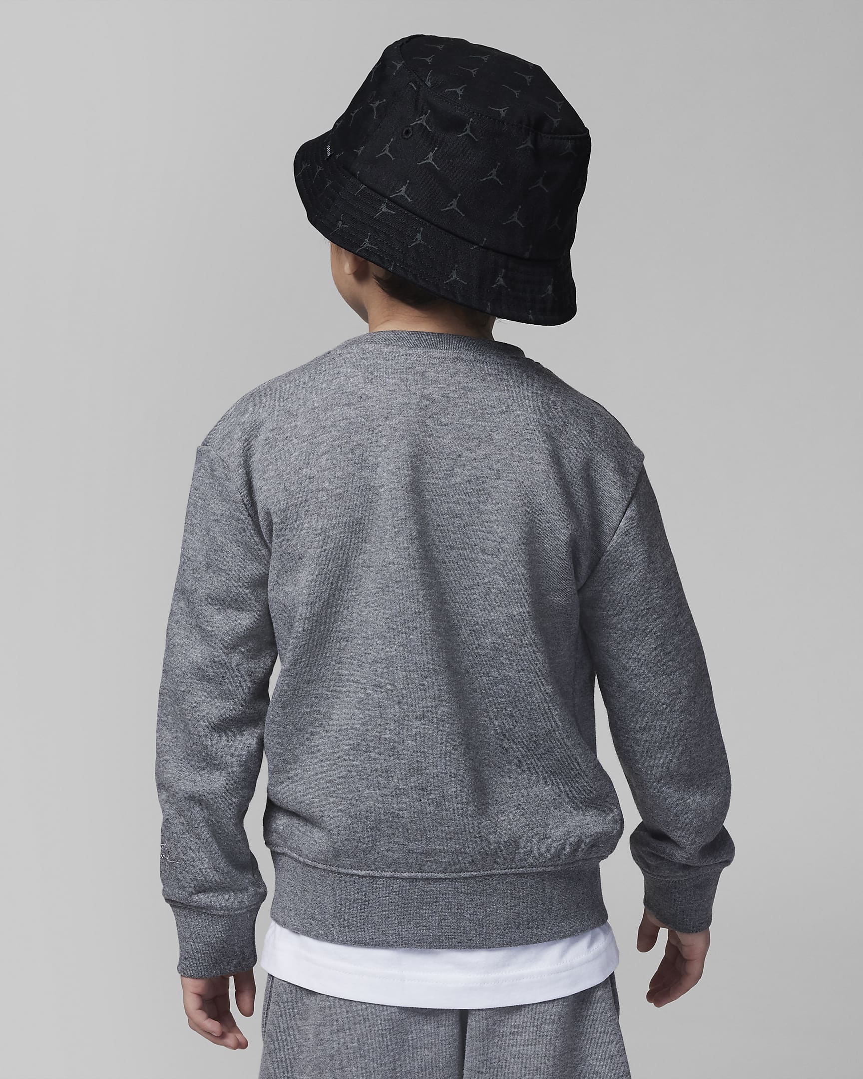 Jordan Essentials French Terry Crew Little Kids' Top - Carbon Heather