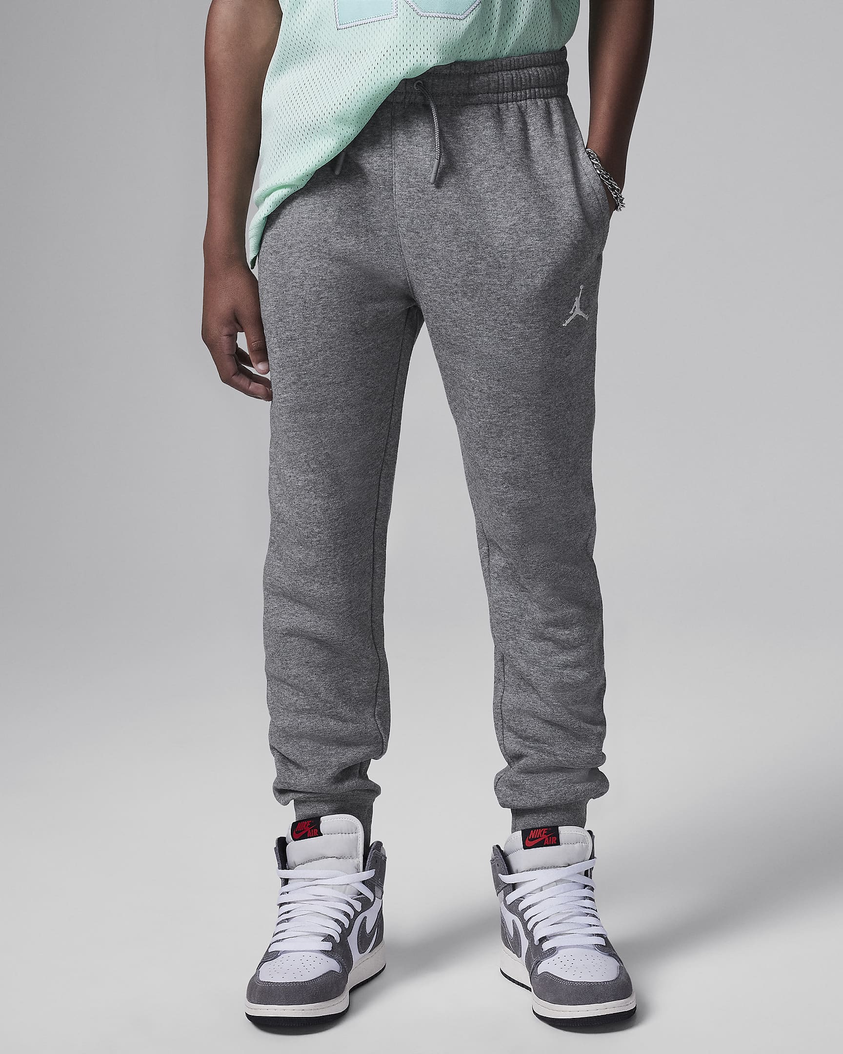 Jordan MJ Brooklyn Fleece Essentials Pantalón - Niño/a - Carbon Heather