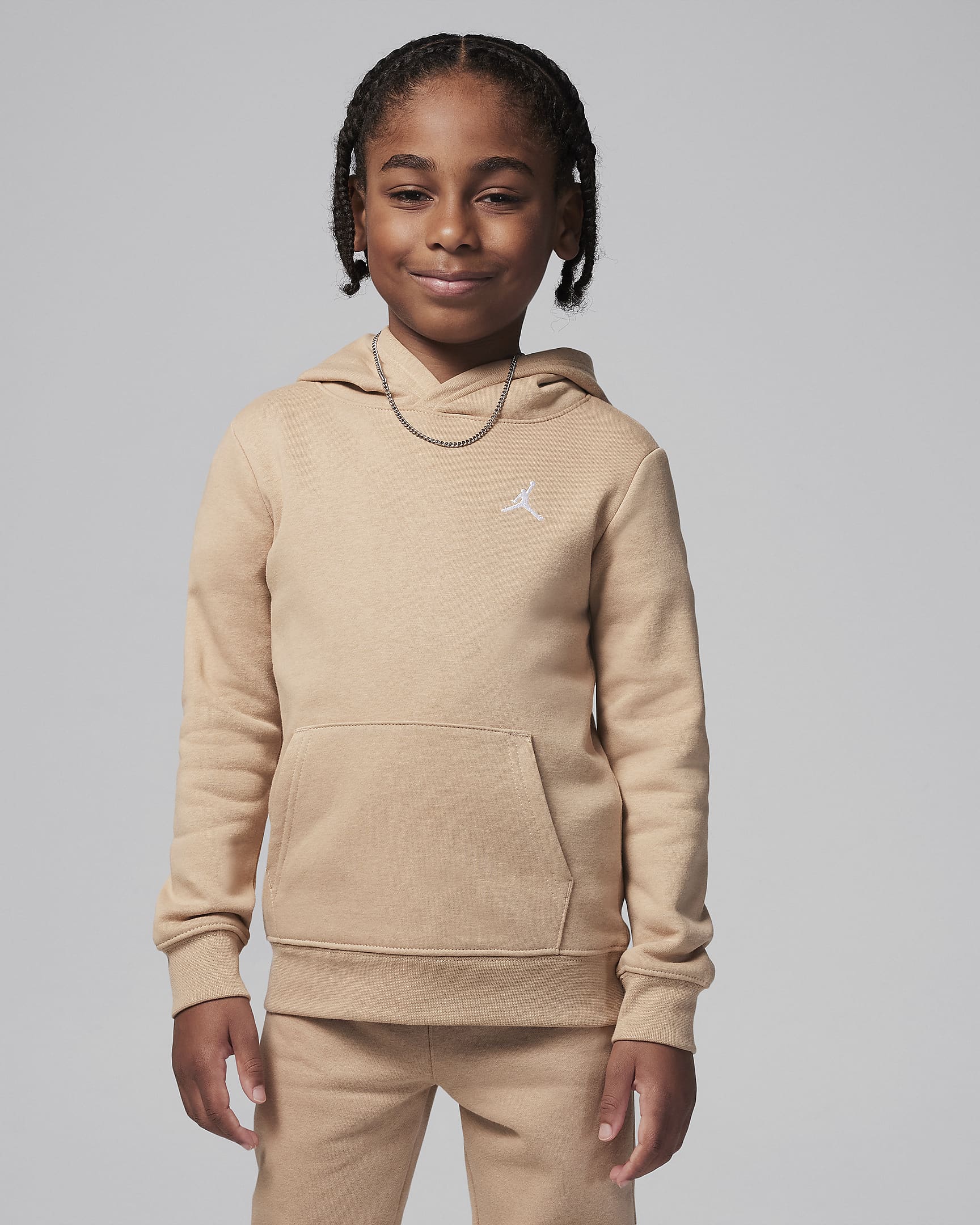 Jordan MJ Brooklyn Fleece Little Kids' 2-Piece Pullover Hoodie Set - Hemp