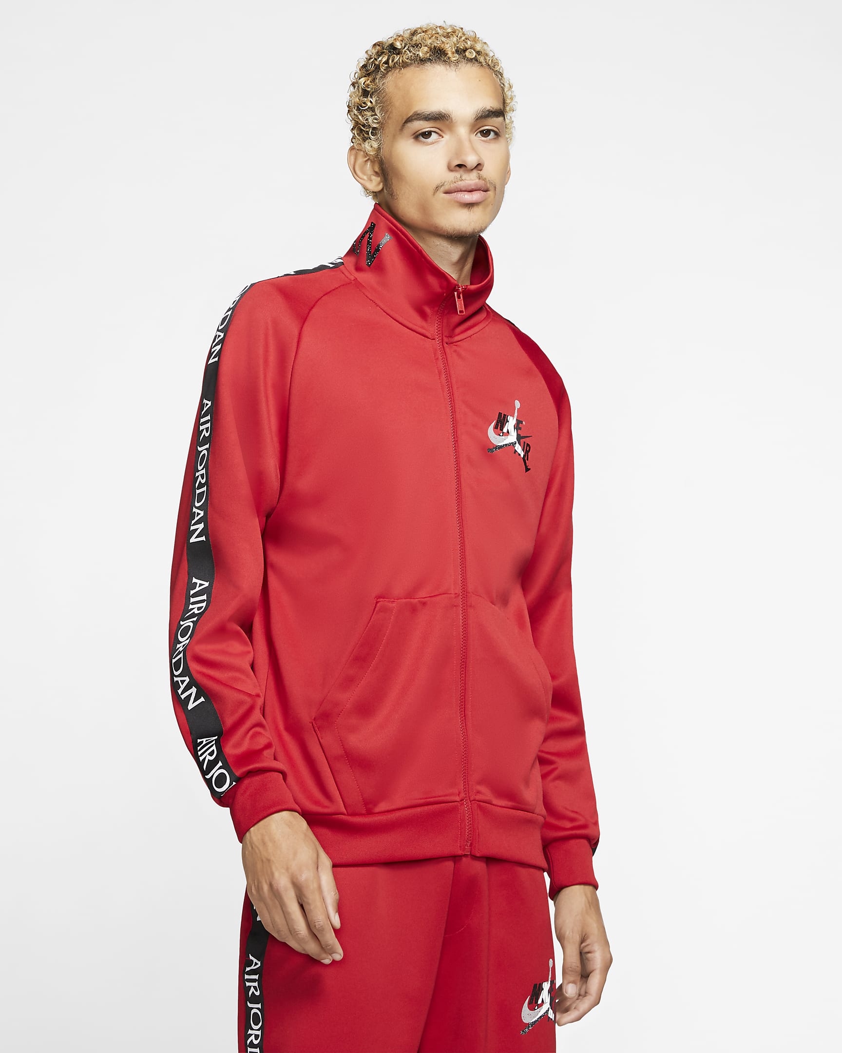 Jordan Jumpman Classics Men's Tricot Warm-Up Jacket - Gym Red/Black/White