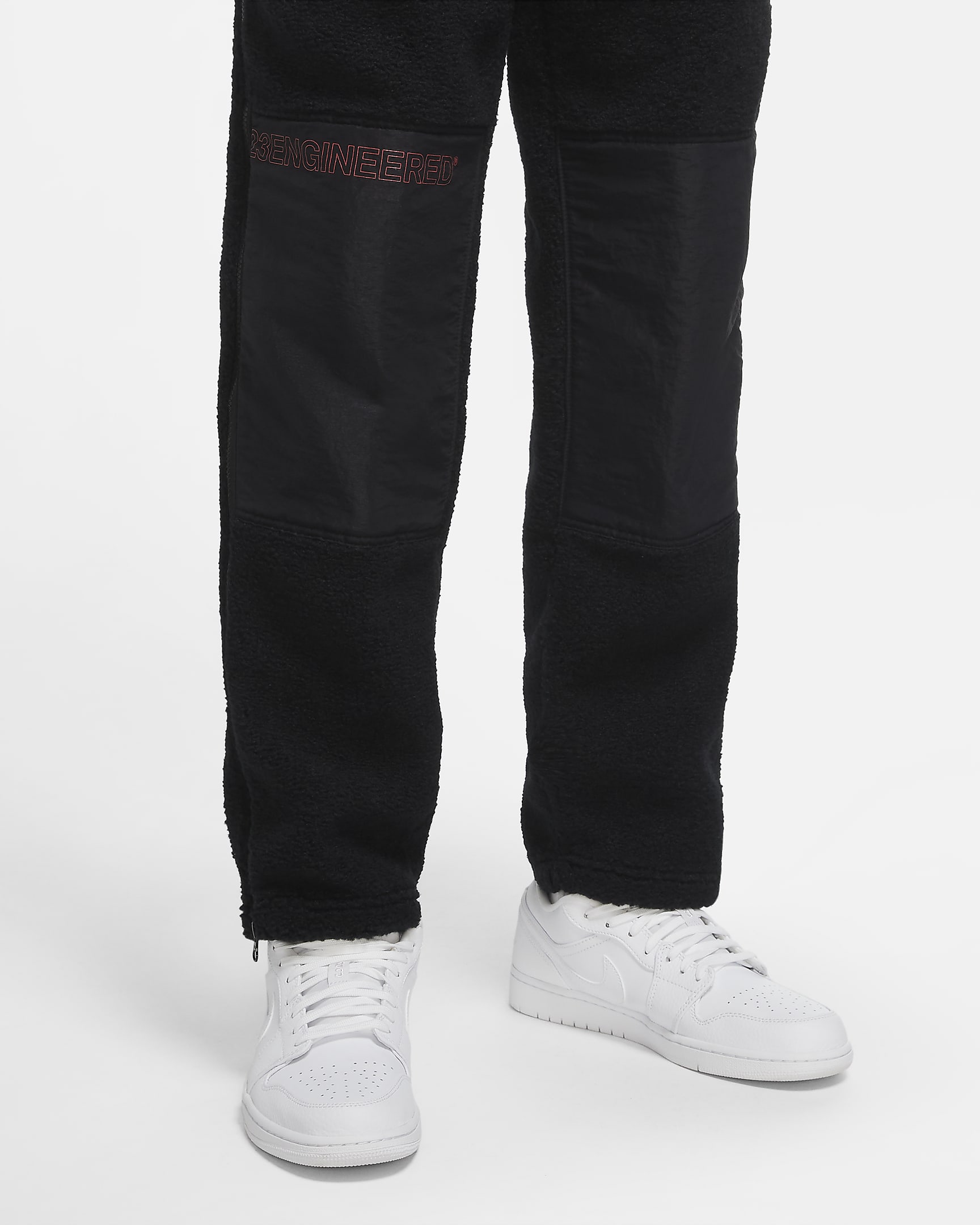 Jordan 23 Engineered Men's Zipped Fleece Trousers - Black/Black/Infrared 23