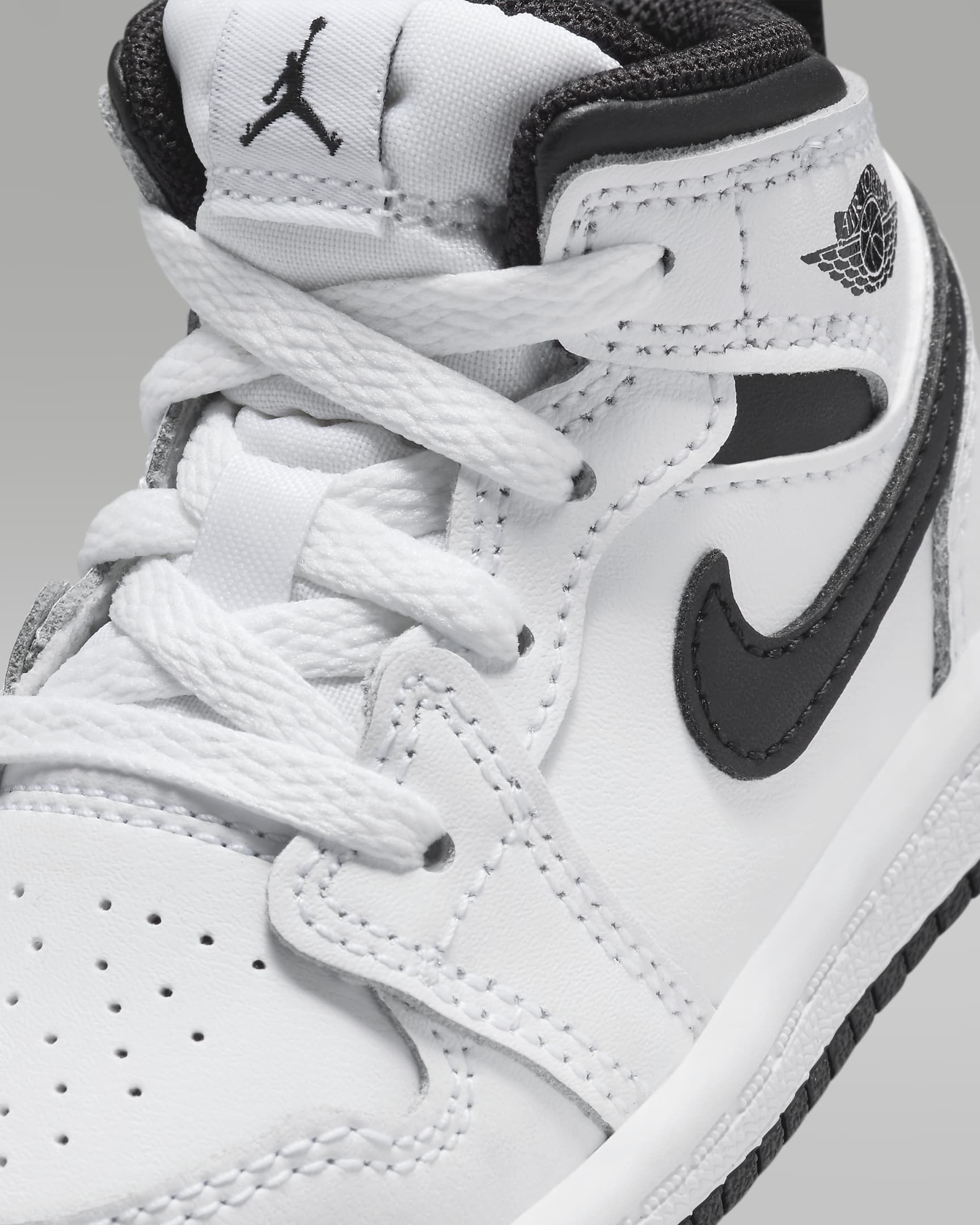 Jordan 1 Mid Baby/Toddler Shoes - White/White/Black/Black