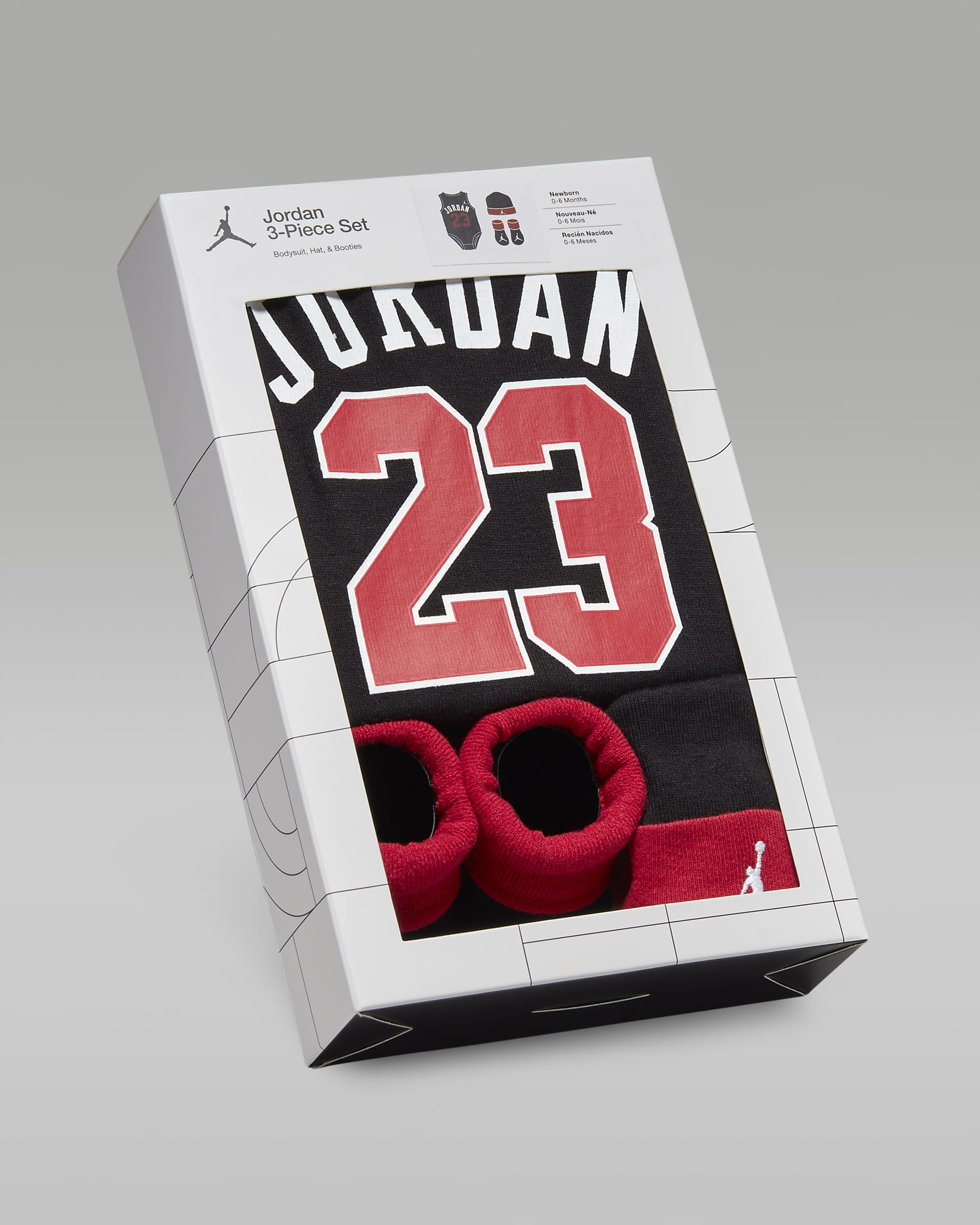 Jordan Jumpman Baby Bodysuit, Beanie and Booties Set - Black