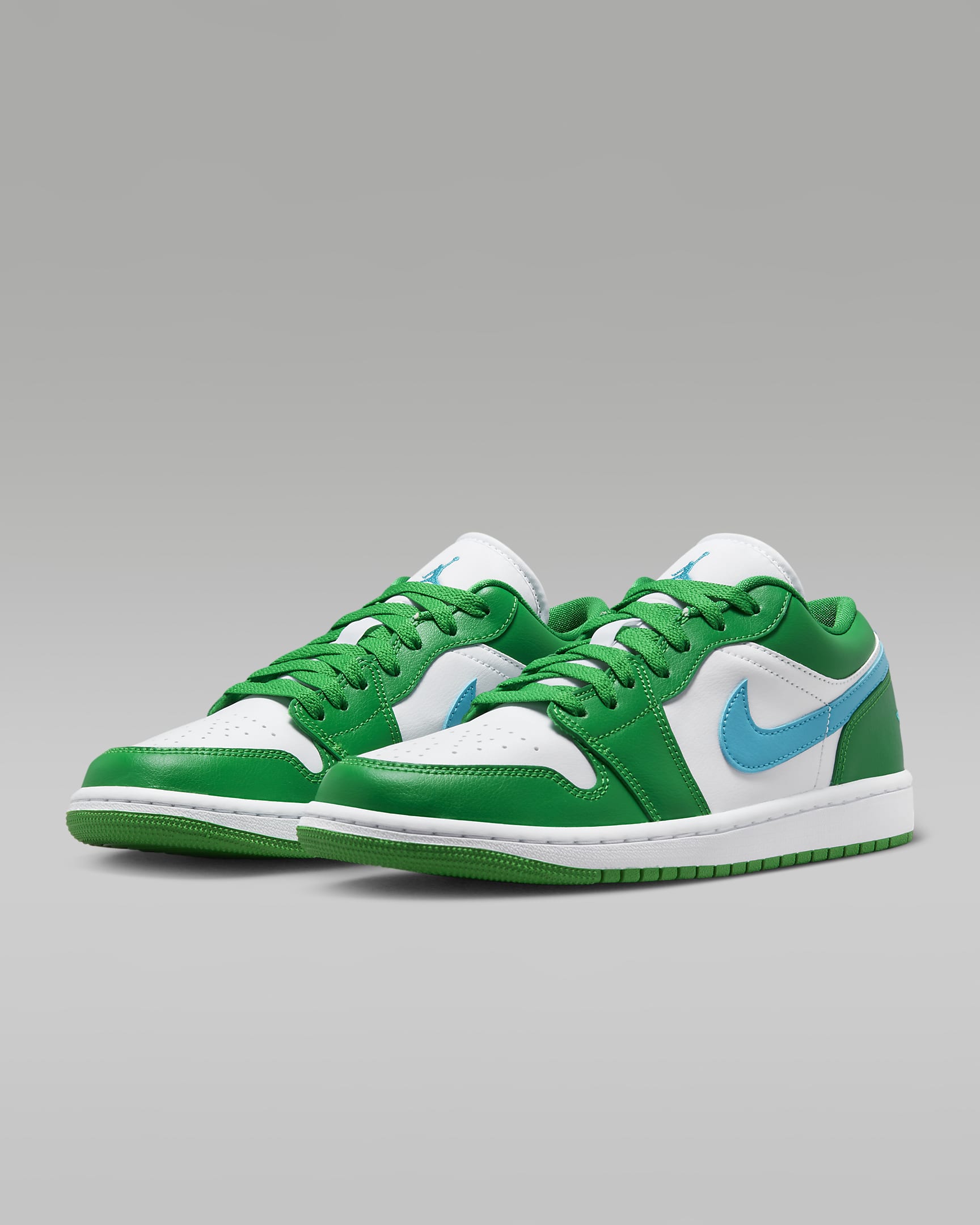 Air Jordan 1 Low Women's Shoes - Lucky Green/White/Aquatone