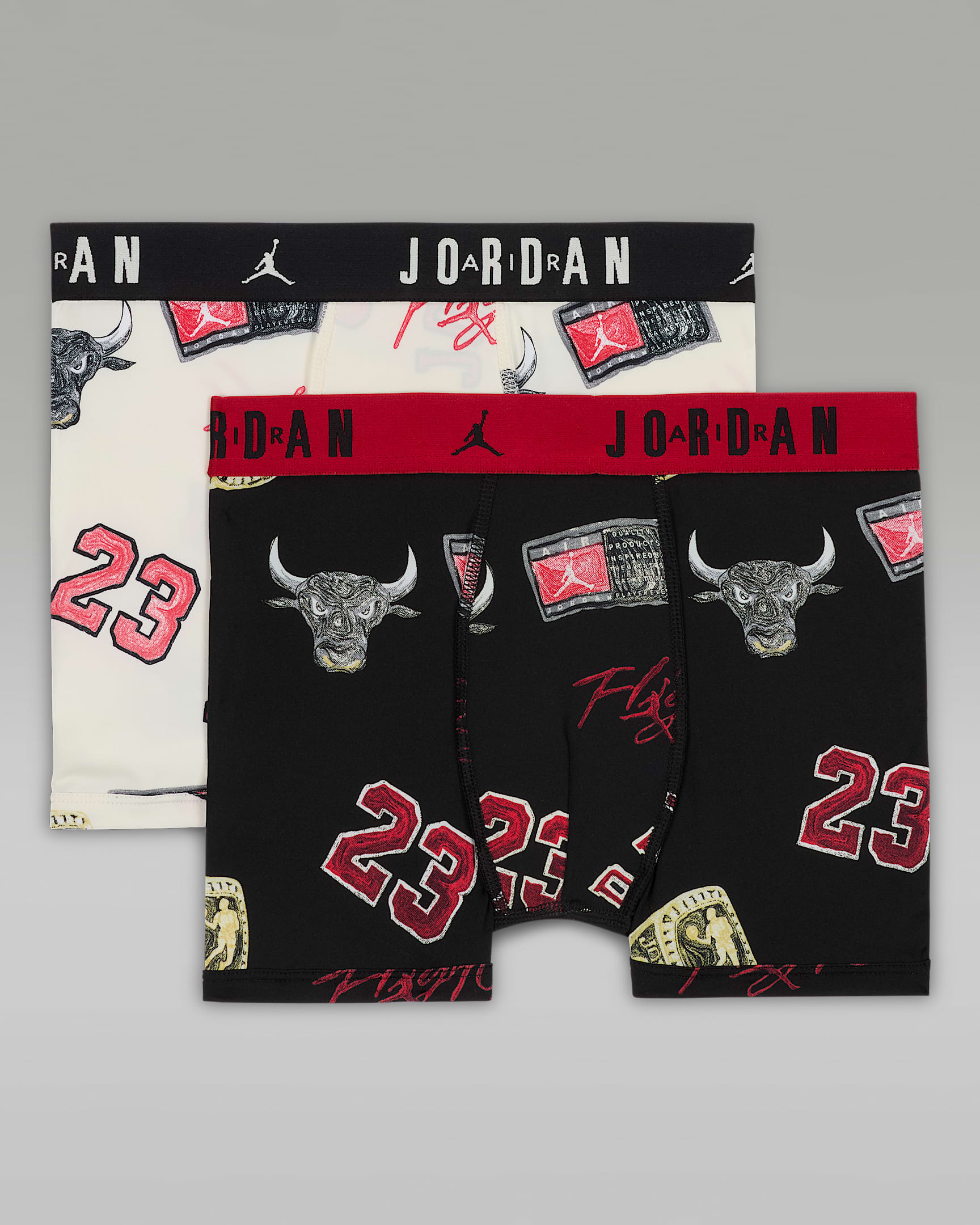 Jordan Dri-FIT MJ Essentials Big Kids' Printed Boxer Briefs - Sail