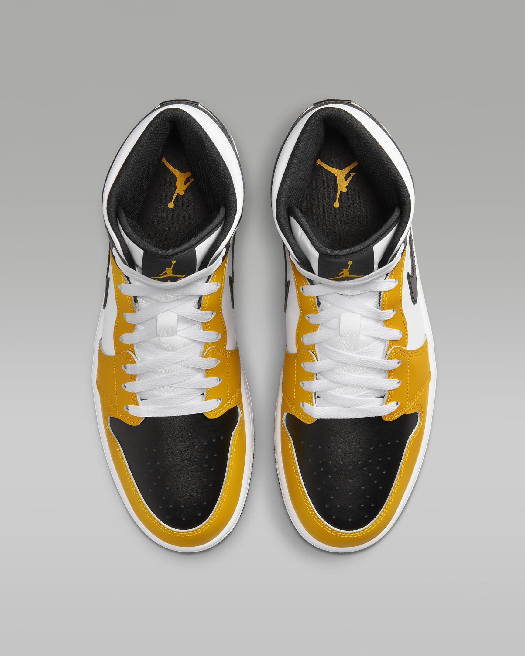 Air Jordan 1 Mid Men's Shoes - Yellow Ochre/White/Yellow Ochre/Black