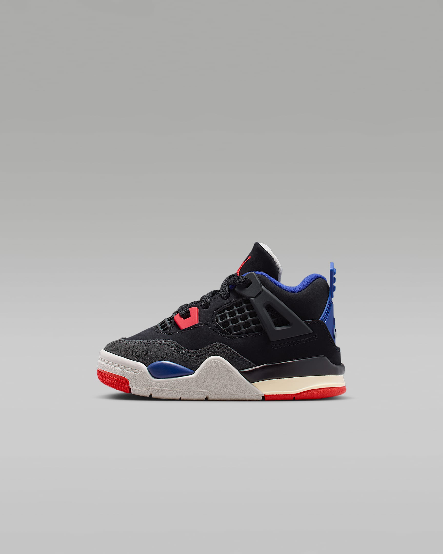 Jordan 4 Retro Baby/Toddler Shoes - Black/Deep Royal Blue/Dark Smoke Grey/Fire Red